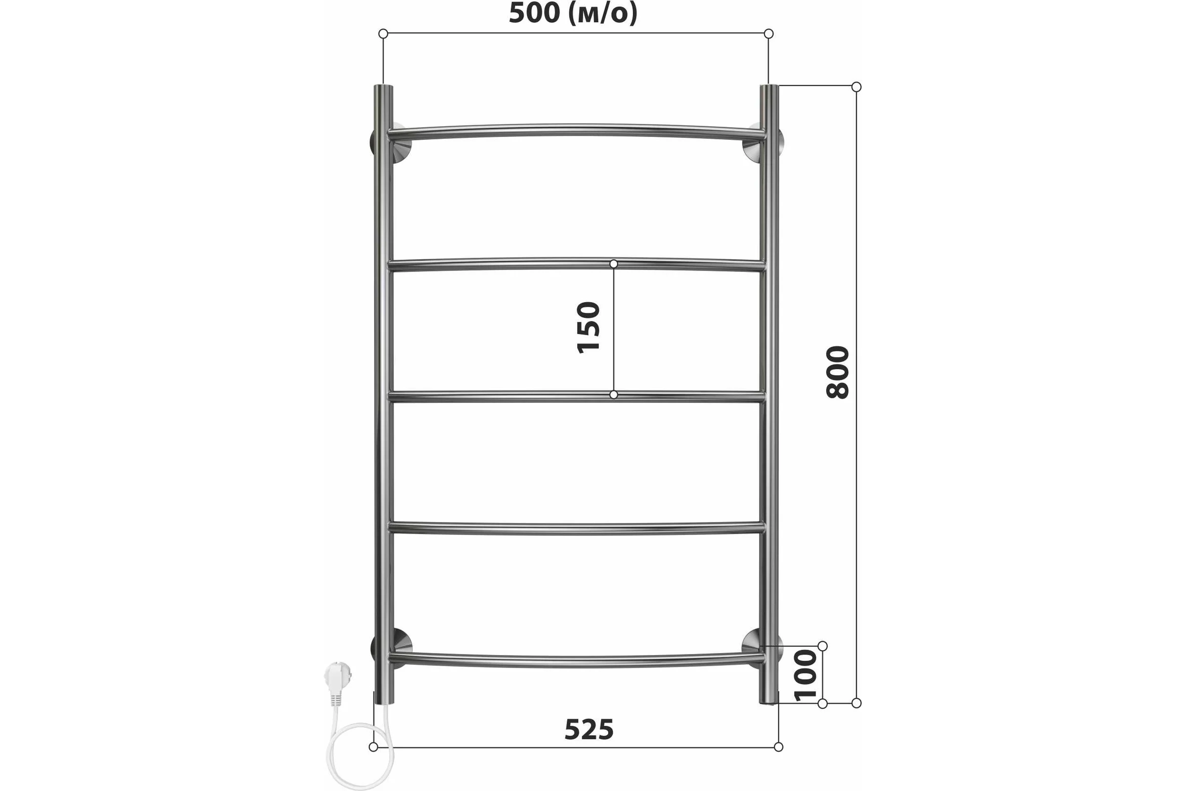 Полотенцесушитель электрический Дуга П5 500x800 Стелмикс 4670078543059