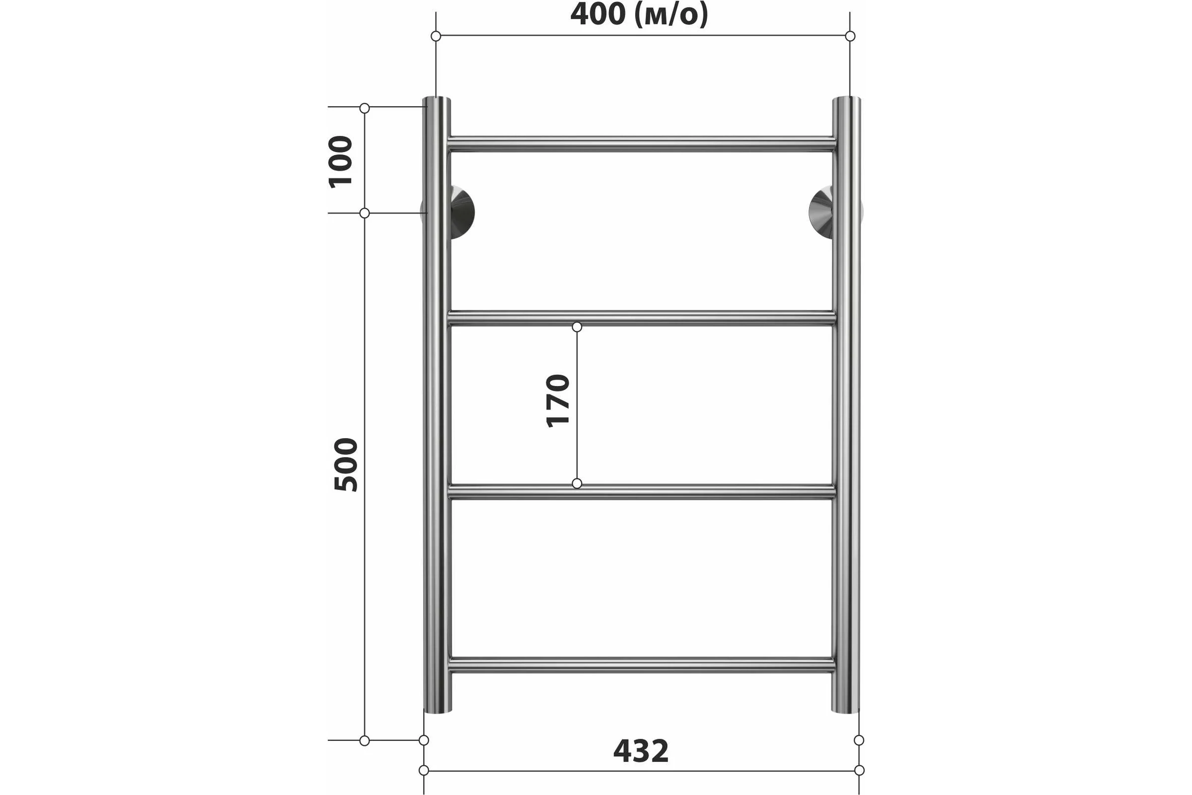 Полотенцесушитель водяной Прямая П4 400x600 Стелмикс 4670078541178