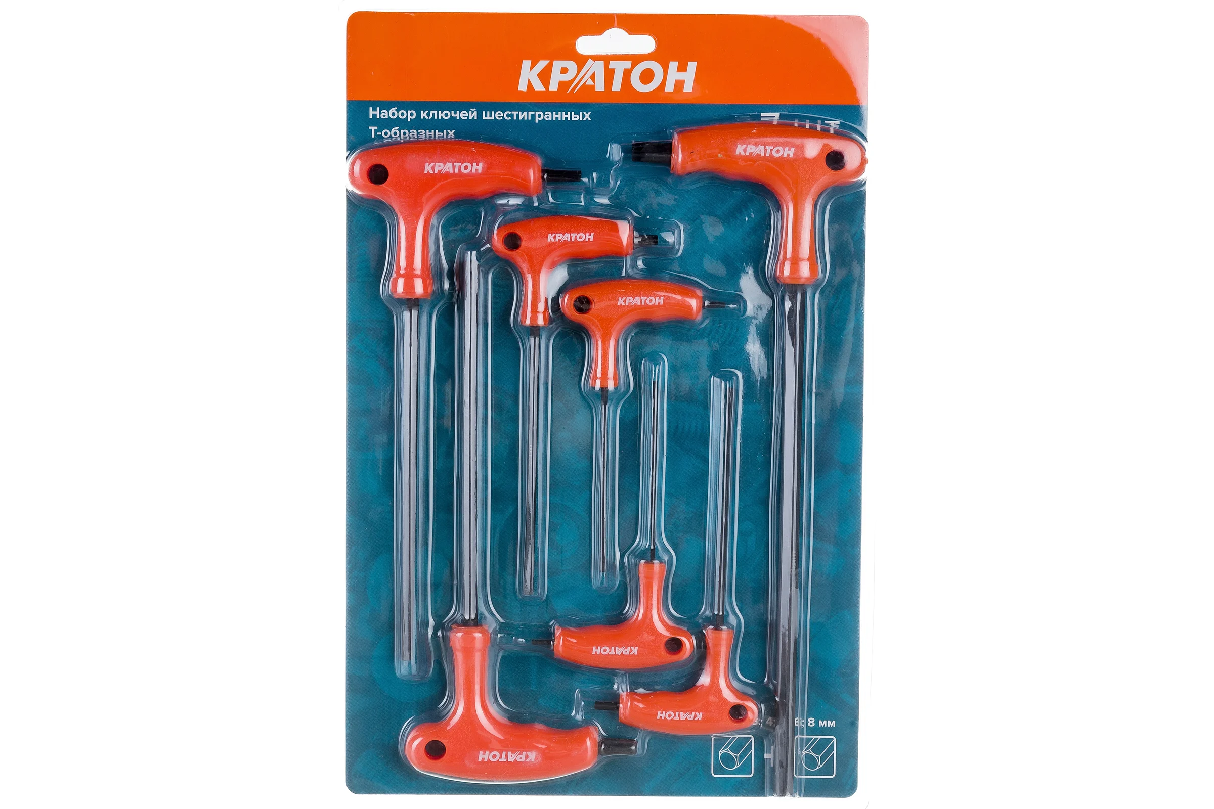 Набор шестигранных Т-образный ключей 7 штук Кратон INDUSTRIAL 2 19 04 001