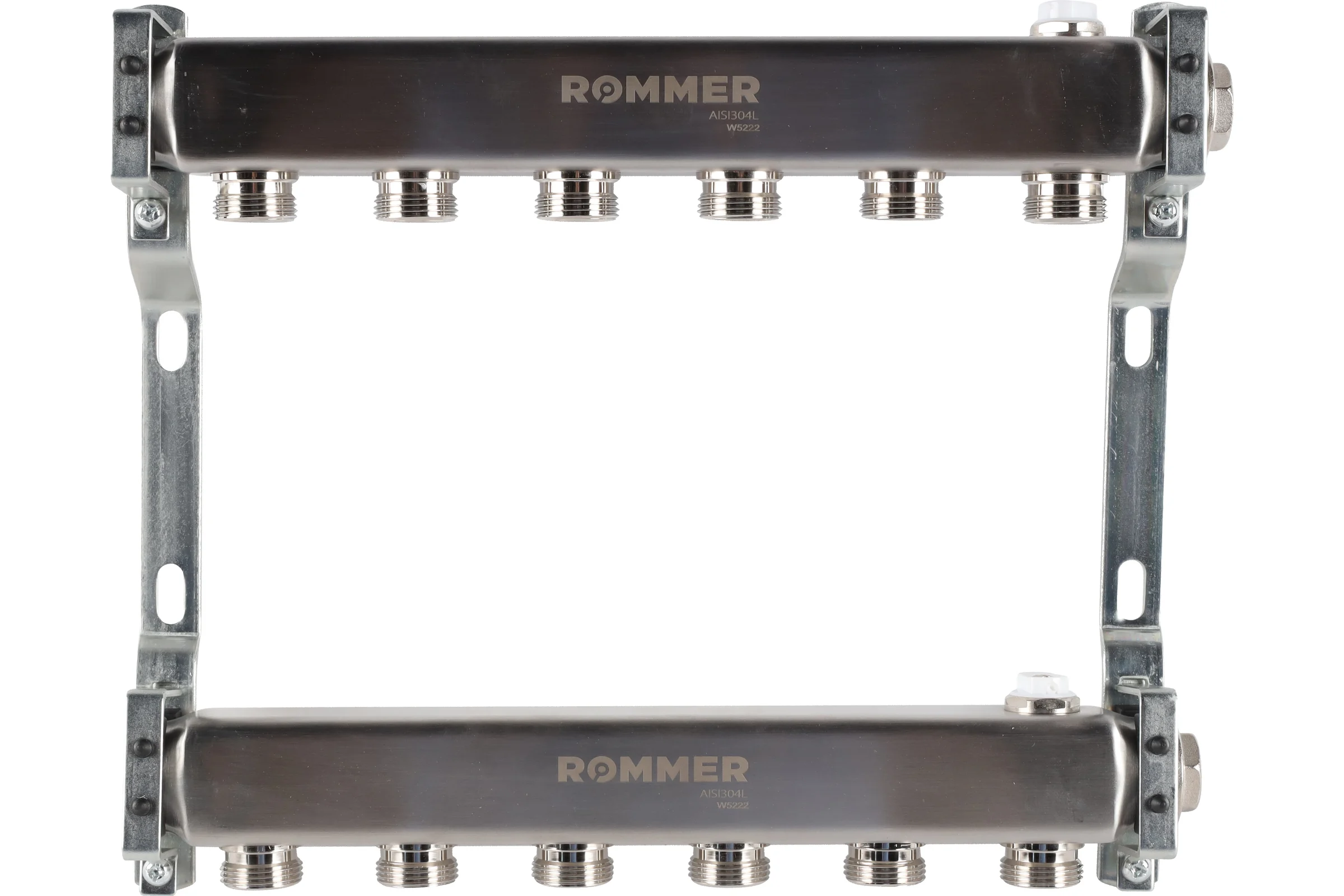 Коллектор из нержавеющей стали ROMMER для радиаторной разводки, 6 выходов Rms-4401-000006 RG0091LAN1A1PE