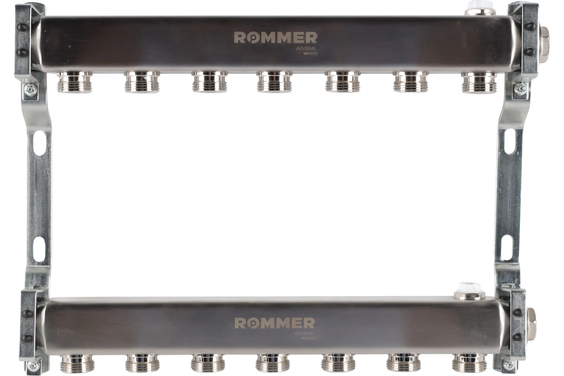 Коллектор из нержавеющей стали ROMMER для радиаторной разводки, 7 выходов Rms-4401-000007 RG0091LAN1AP9F