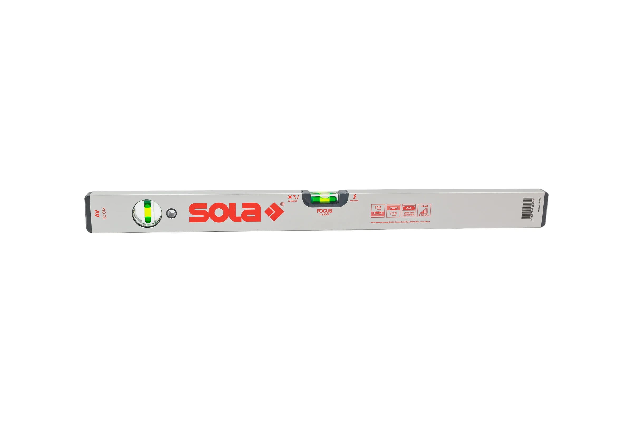 Уровень L=60 см, 2 глазка SOLA AV 60 01110801
