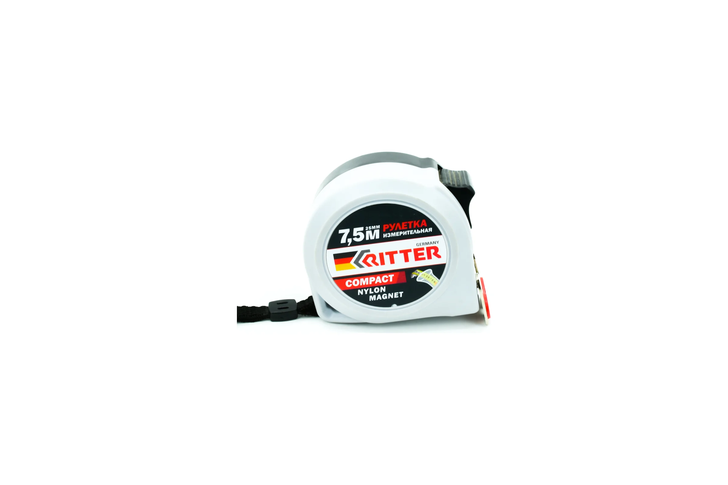 Измерительная рулетка RITTER Compact 7.5 м, 25 мм, магнит, двухсторонняя, нейлон HT503725