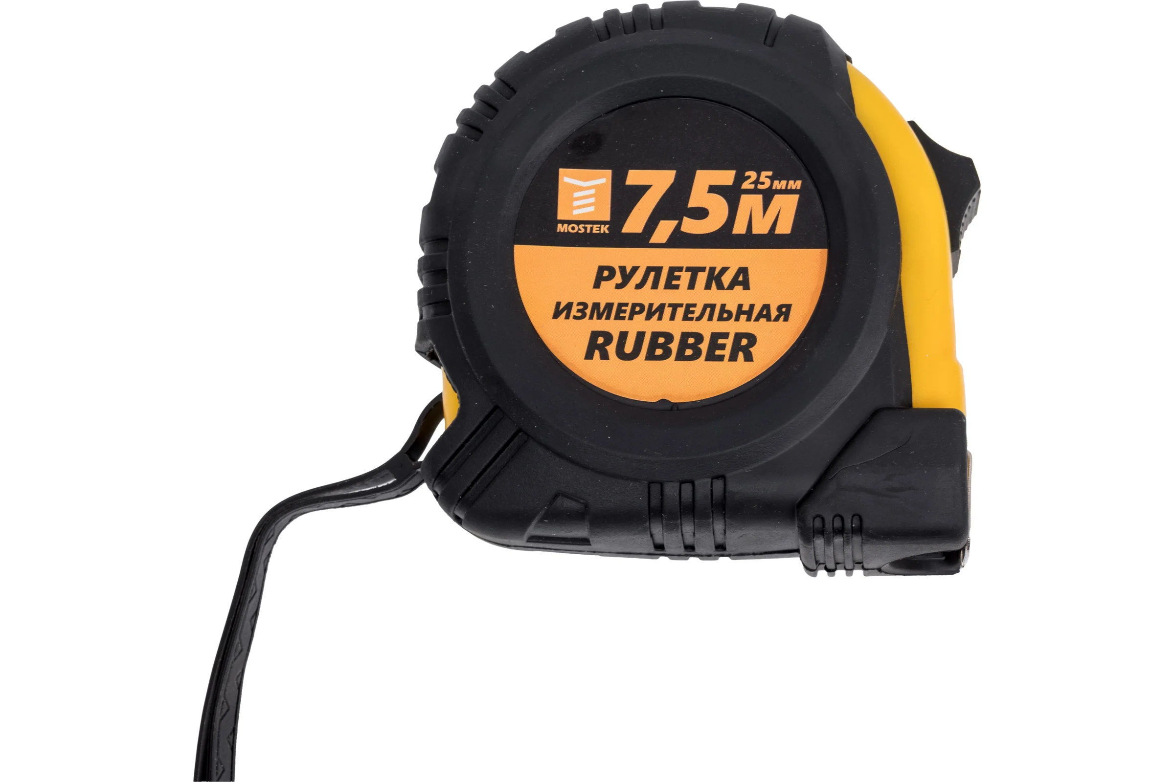 Измерительная рулетка MosTek Rubber 7.5 м, 25 мм, обрезиненная, с фиксатором 5147525