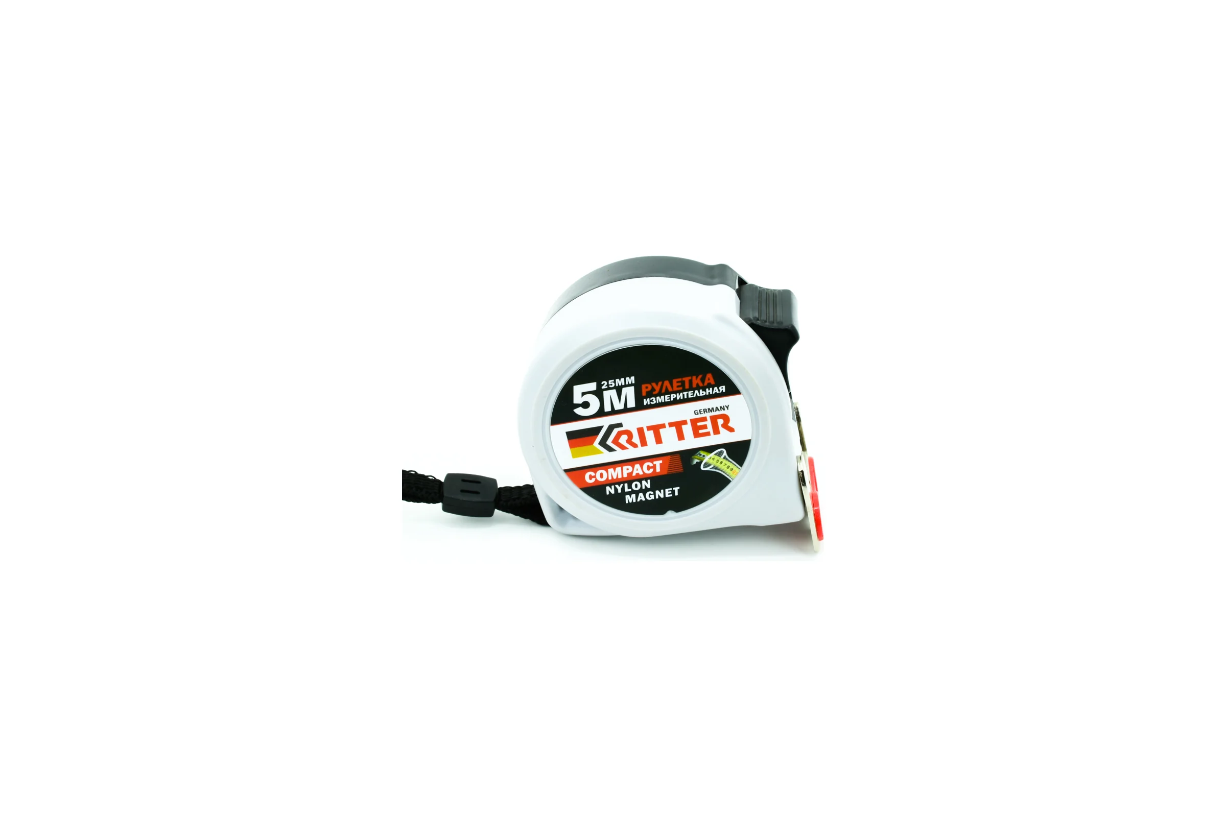 Измерительная рулетка RITTER Compact 5 м, 25 мм, магнит, двухсторонняя, нейлон HT503525
