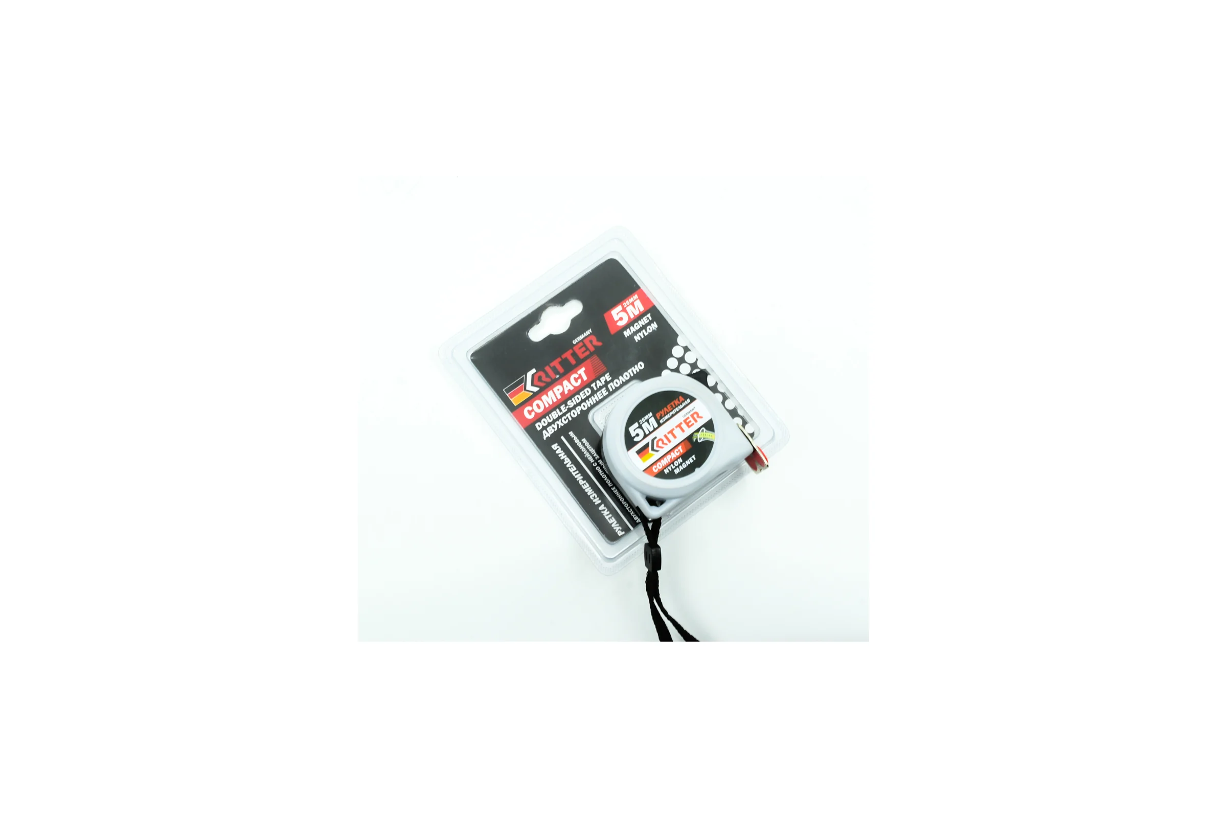 Измерительная рулетка RITTER Compact 5 м, 25 мм, магнит, двухсторонняя, нейлон HT503525