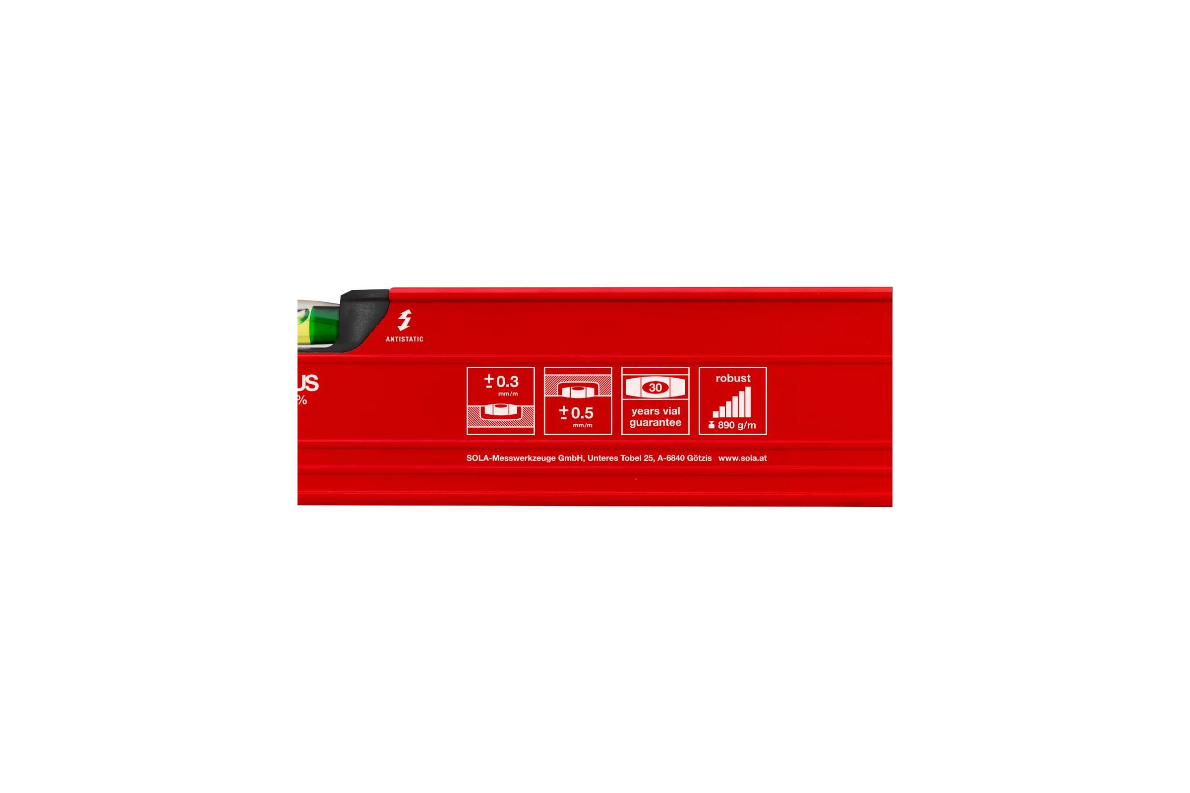 Уровень (L=80 см, 3 глазка) SOLA RED 3 80 01215101