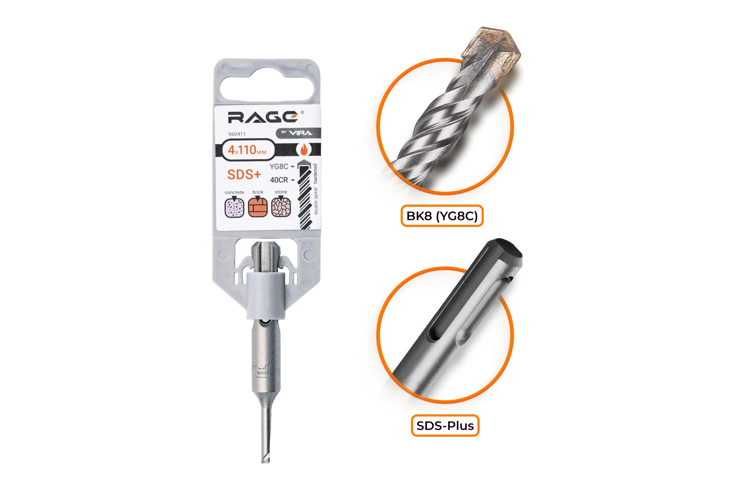 Бур (4х110 мм; SDS+) RAGE by VIRA 560411