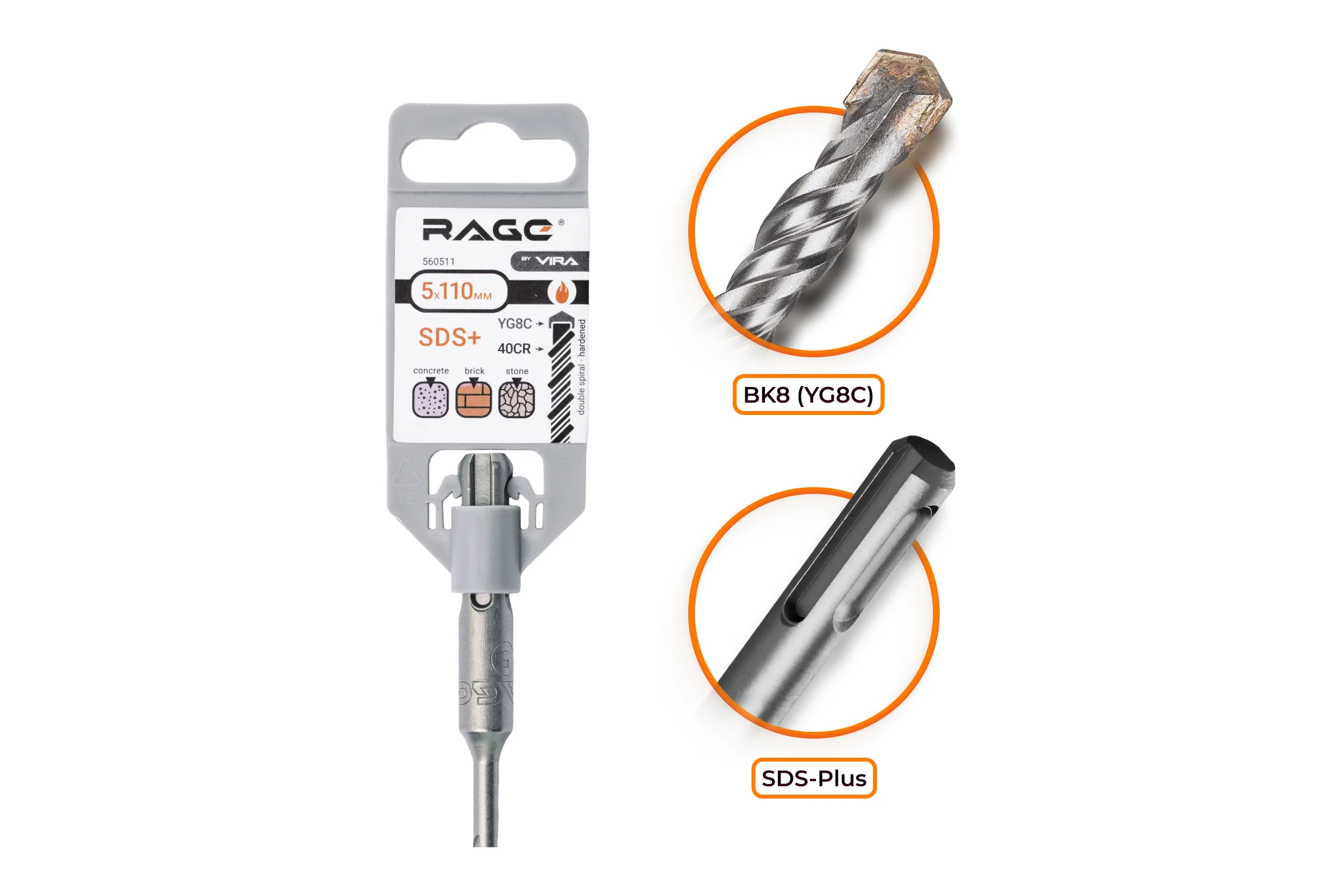 Бур (5х110 мм; SDS+) RAGE by VIRA 560511