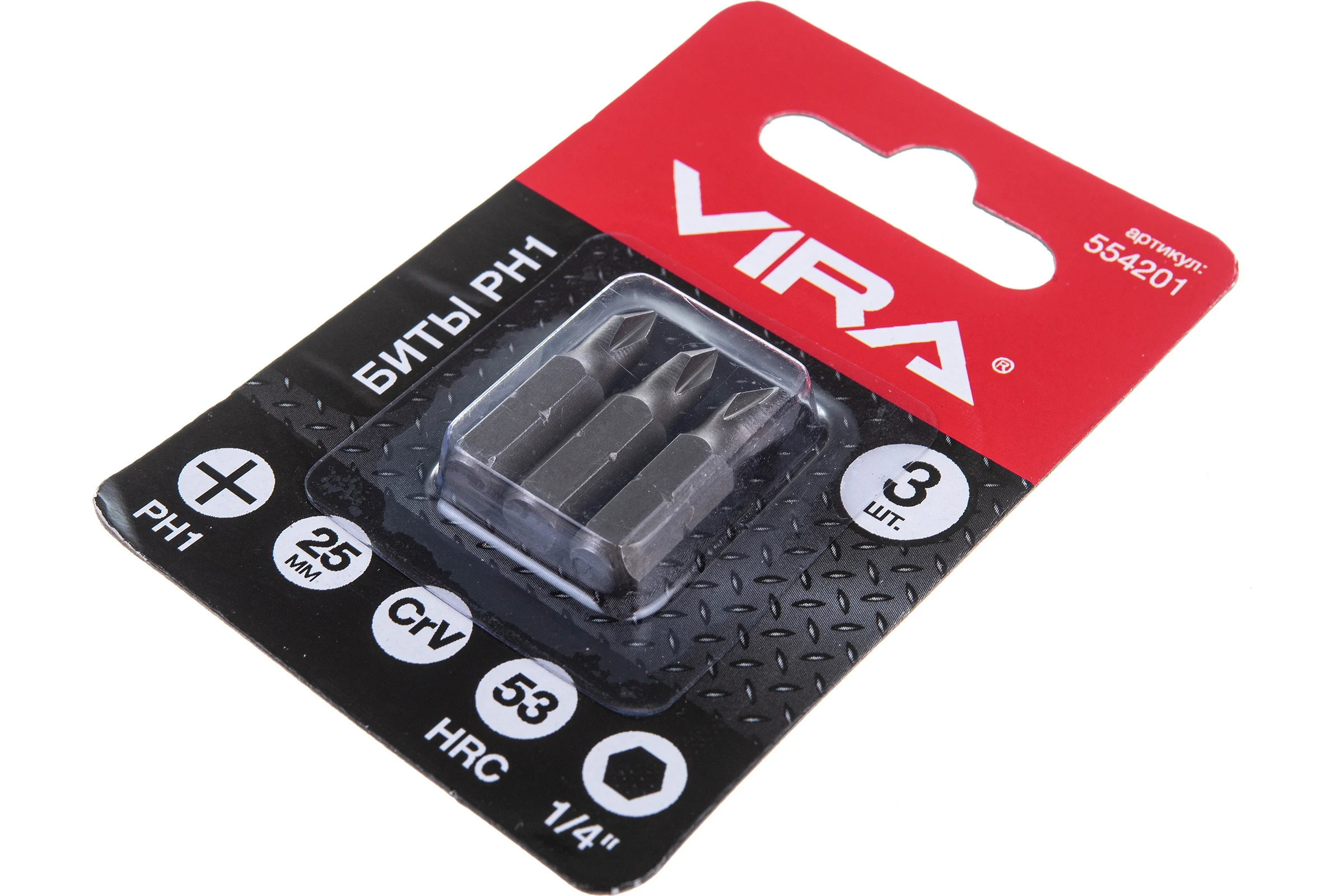 Бита (3 шт; PH1; 25 мм) Vira 554201