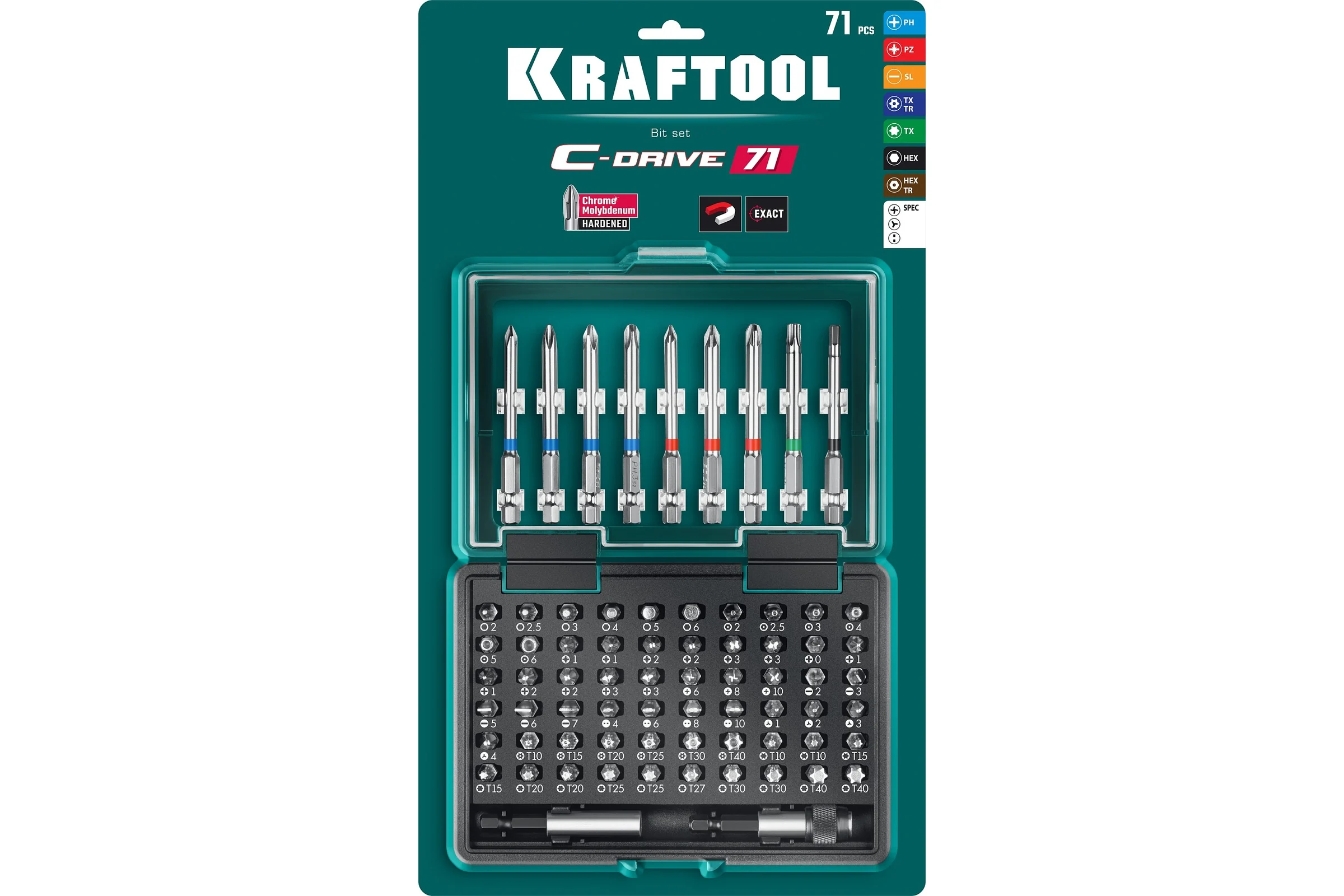 Набор бит в боксе KRAFTOOL c-drive 71 71 предмет 26067-H71