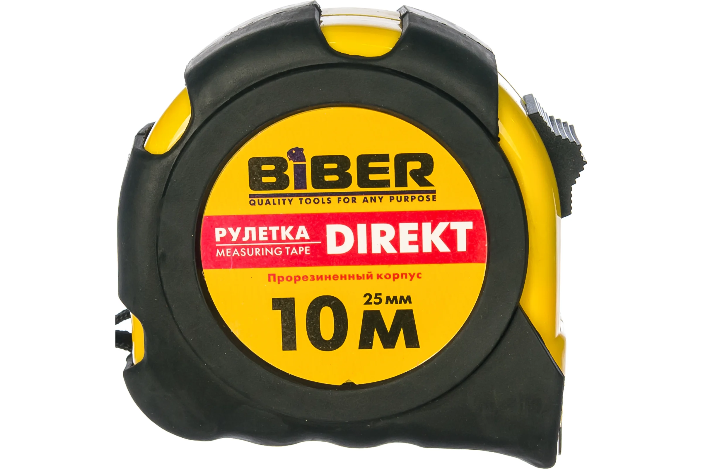 Рулетка (обрезиненный корпус, 10 м х 25 мм) Biber DIREKT 40105 тов-054502