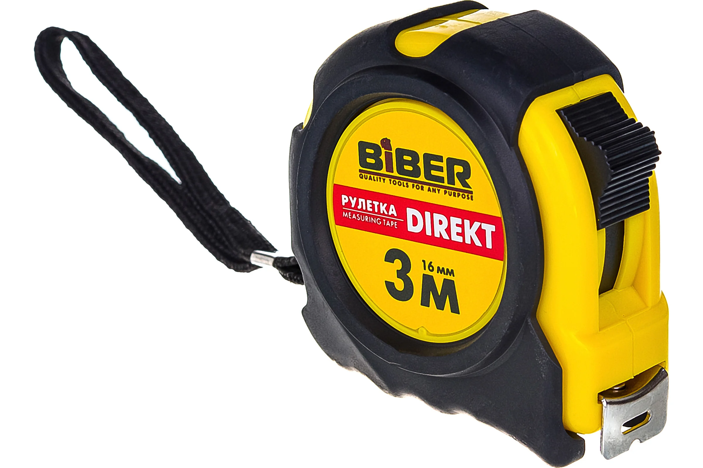 Рулетка (обрезиненный корпус, 3 м х 16 мм) Biber DIREKT 40102 тов-054500