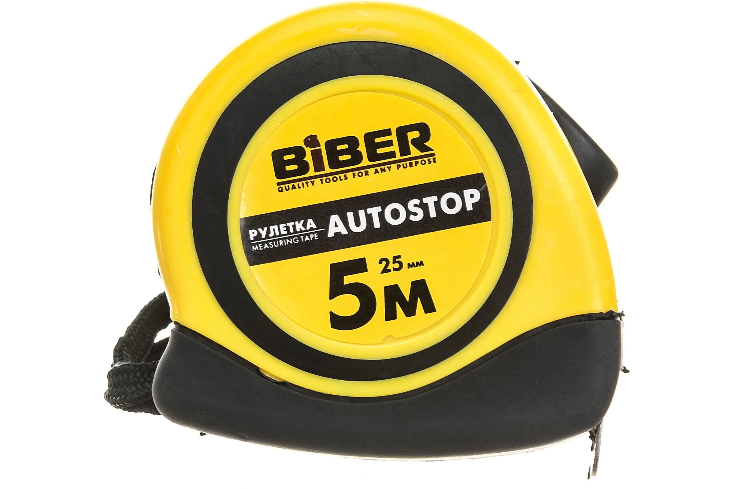 Рулетка (обрезиненный корпус, 5 м х 25 мм) Biber AUTOSTOP 40073 тов-173003