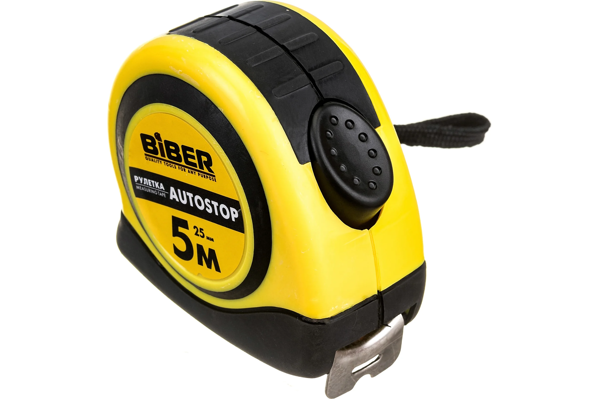 Рулетка (обрезиненный корпус, 5 м х 25 мм) Biber AUTOSTOP 40073 тов-173003