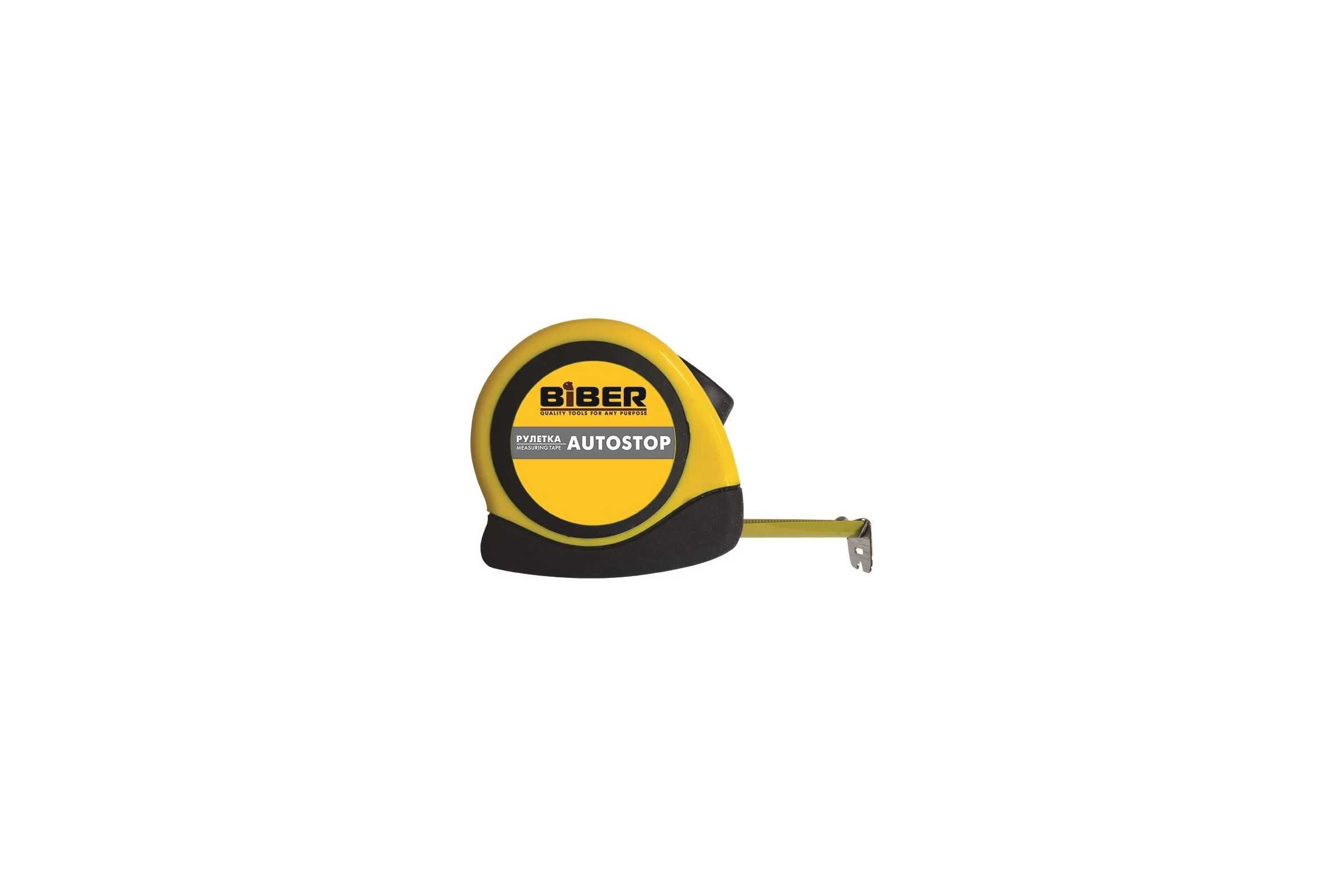 Рулетка (обрезиненный корпус, 7.5 м х 25 мм) Biber AUTOSTOP 40074 тов-173004