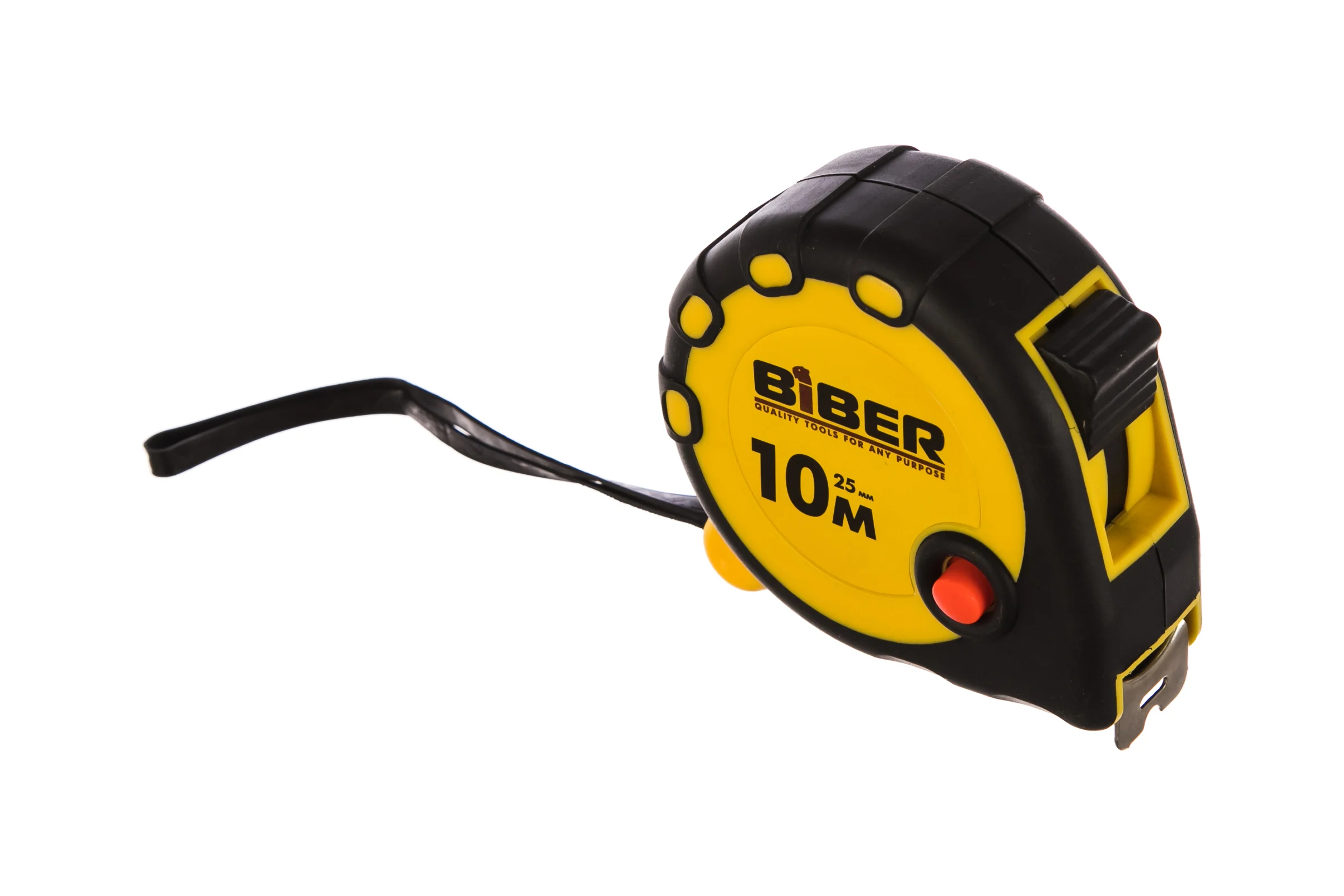 Рулетка (обрезиненный корпус, 10 м х 25 мм) Biber STANDART 40095 тов-173014