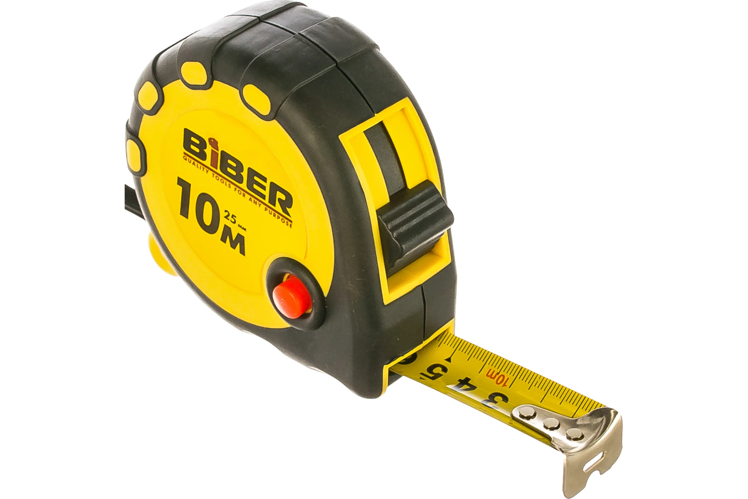 Рулетка (обрезиненный корпус, 10 м х 25 мм) Biber STANDART 40095 тов-173014