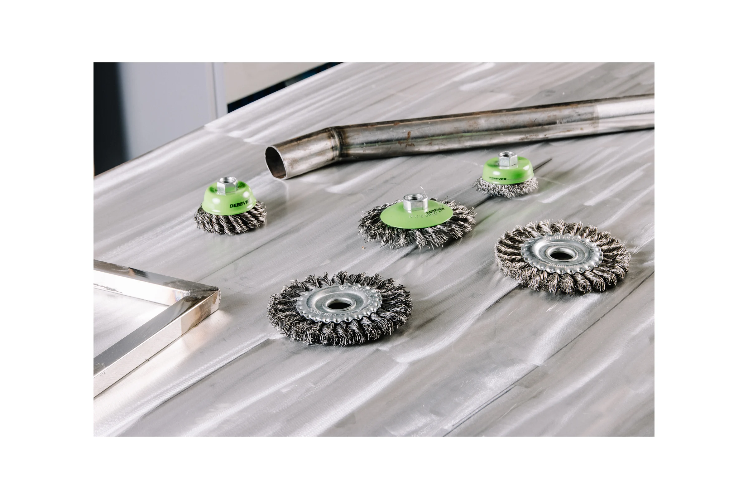 Дисковая щётка плетёная DeBever VSM AG 125 мм x 22,2 мм, проволока - INOX 0,50 мм арт. P125TK22 INOX