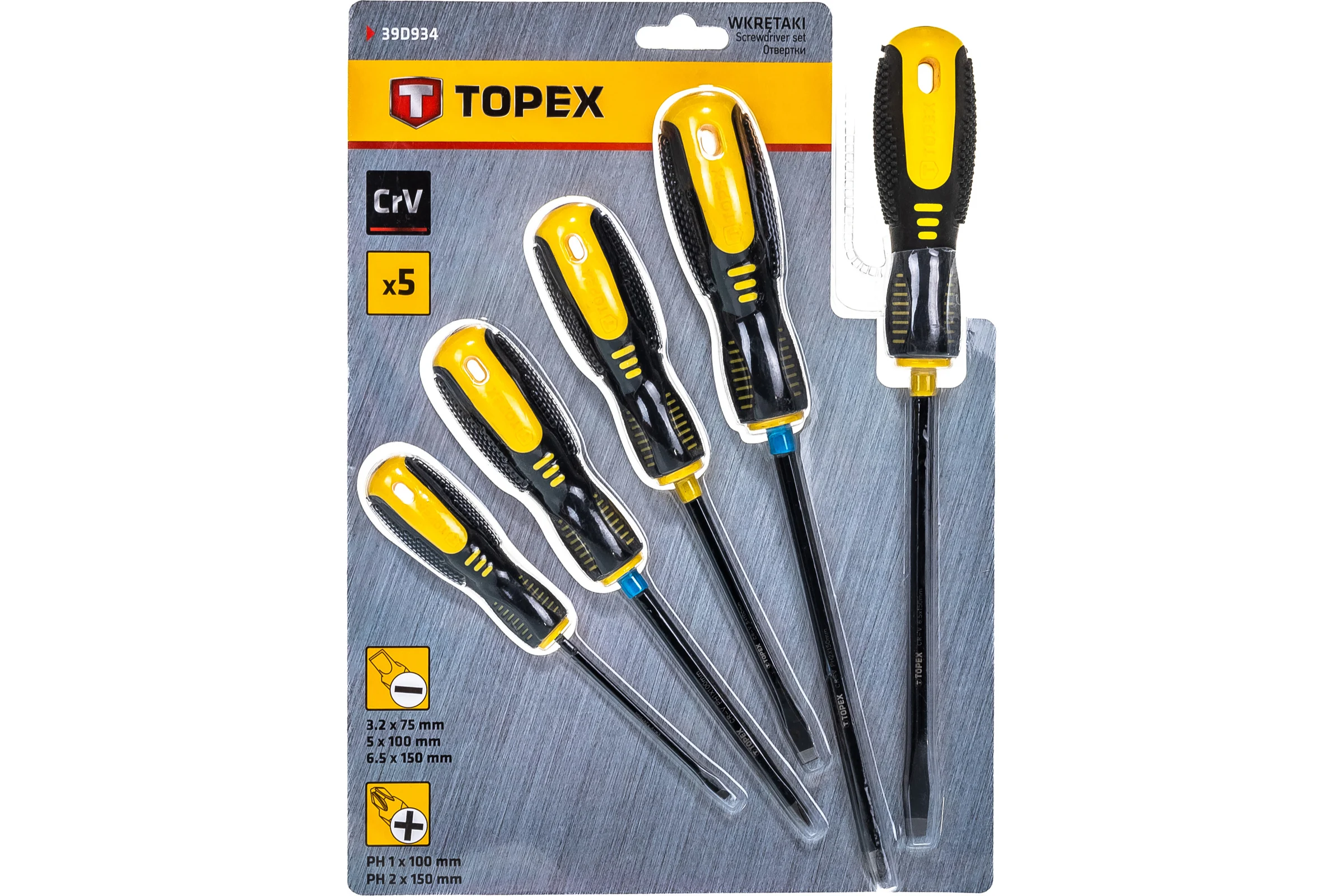 Набор отверток 5 шт. TOPEX 39D934
