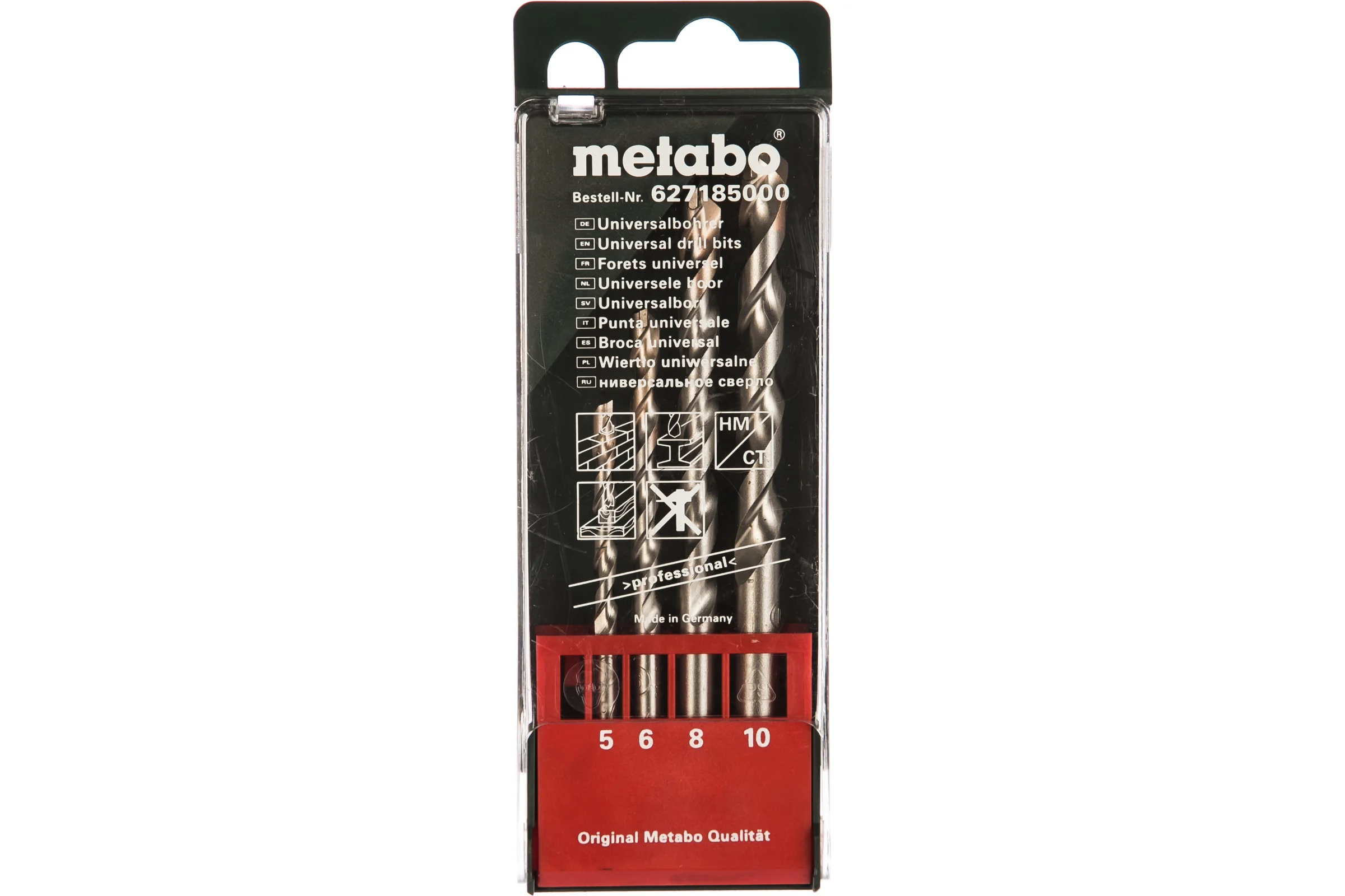 Набор 4 сверл (безударные, универсальные, 5-10 мм) Metabo 627185000