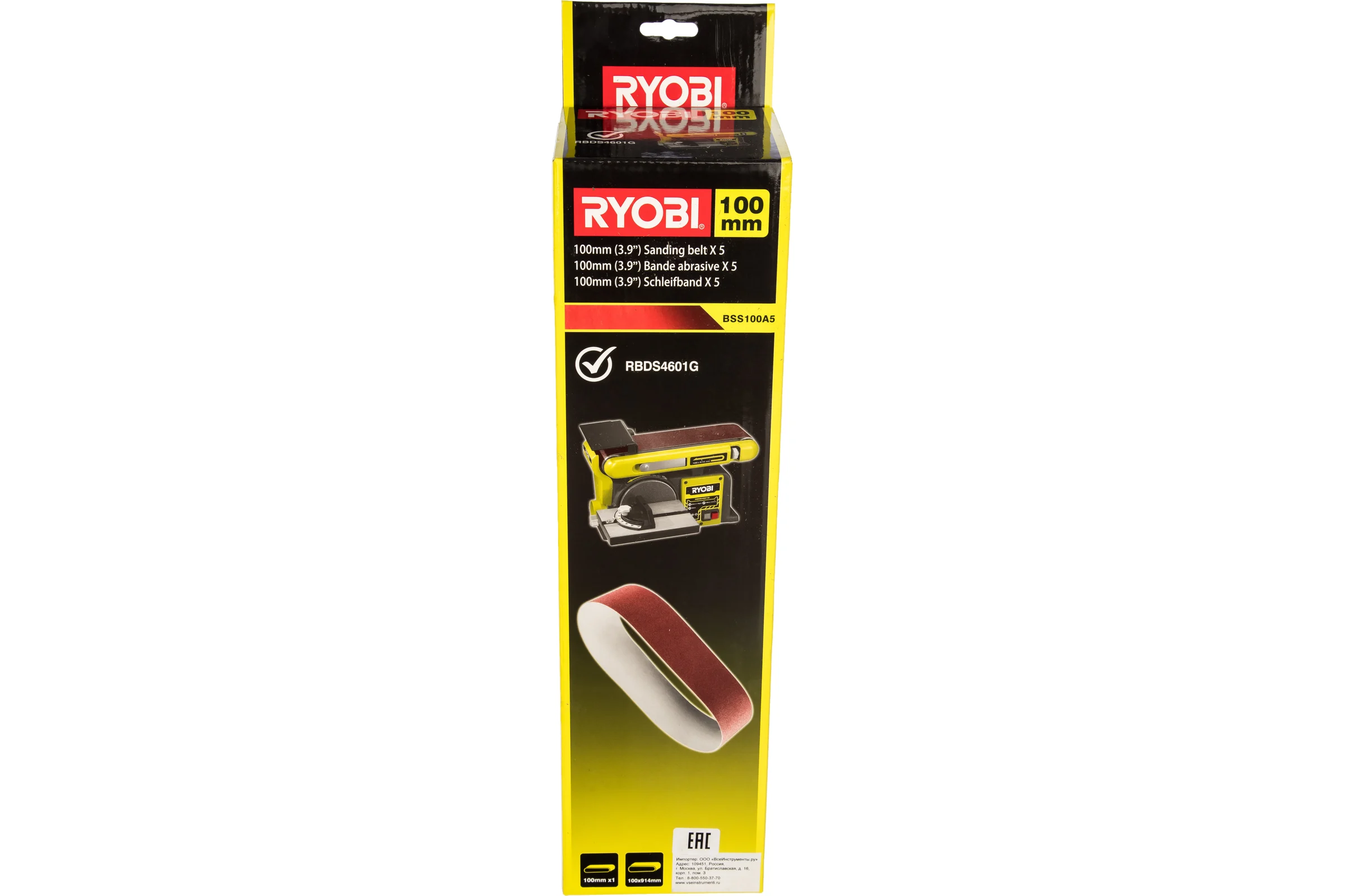 Лента шлифовальная BSS100A5 (5 шт; 100х914 мм; P80) Ryobi 5132003683