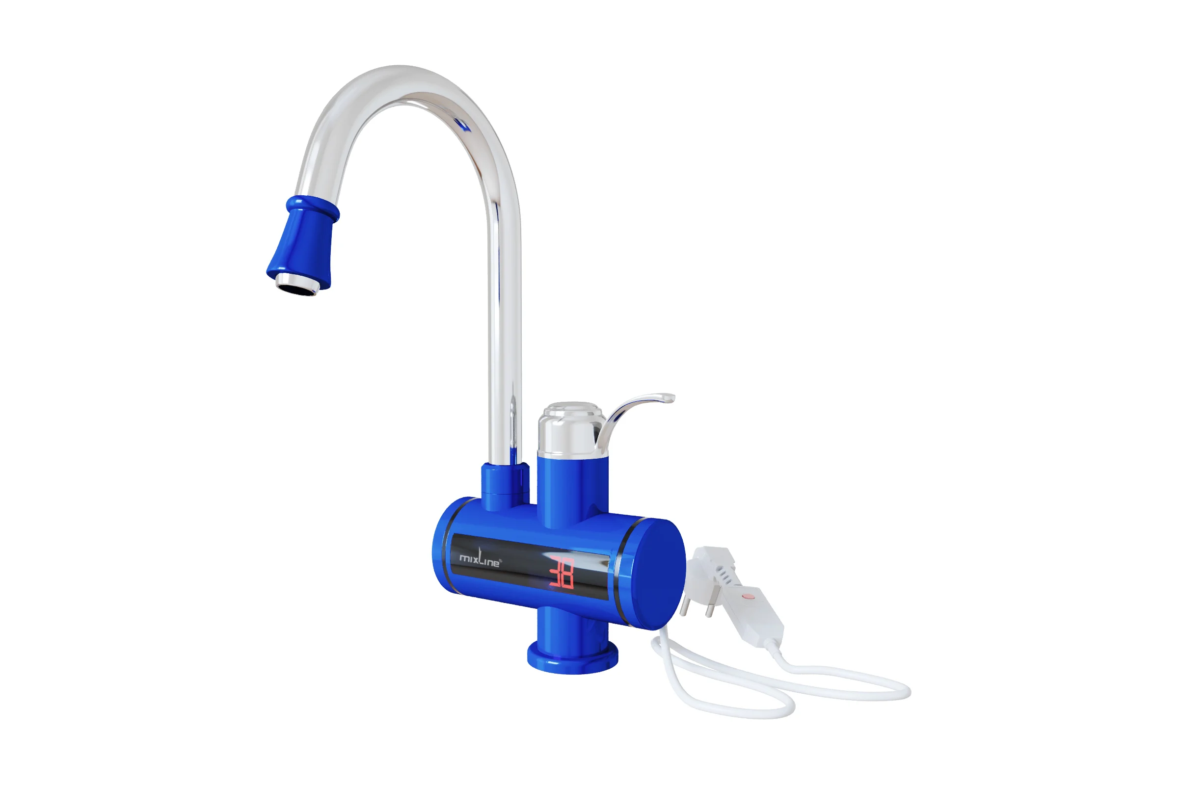 Смеситель-водонагреватель MIXLINE проточного типа wh-003 blue, 3.3 квт, УЗО, кухня, индикатор температуры 551720