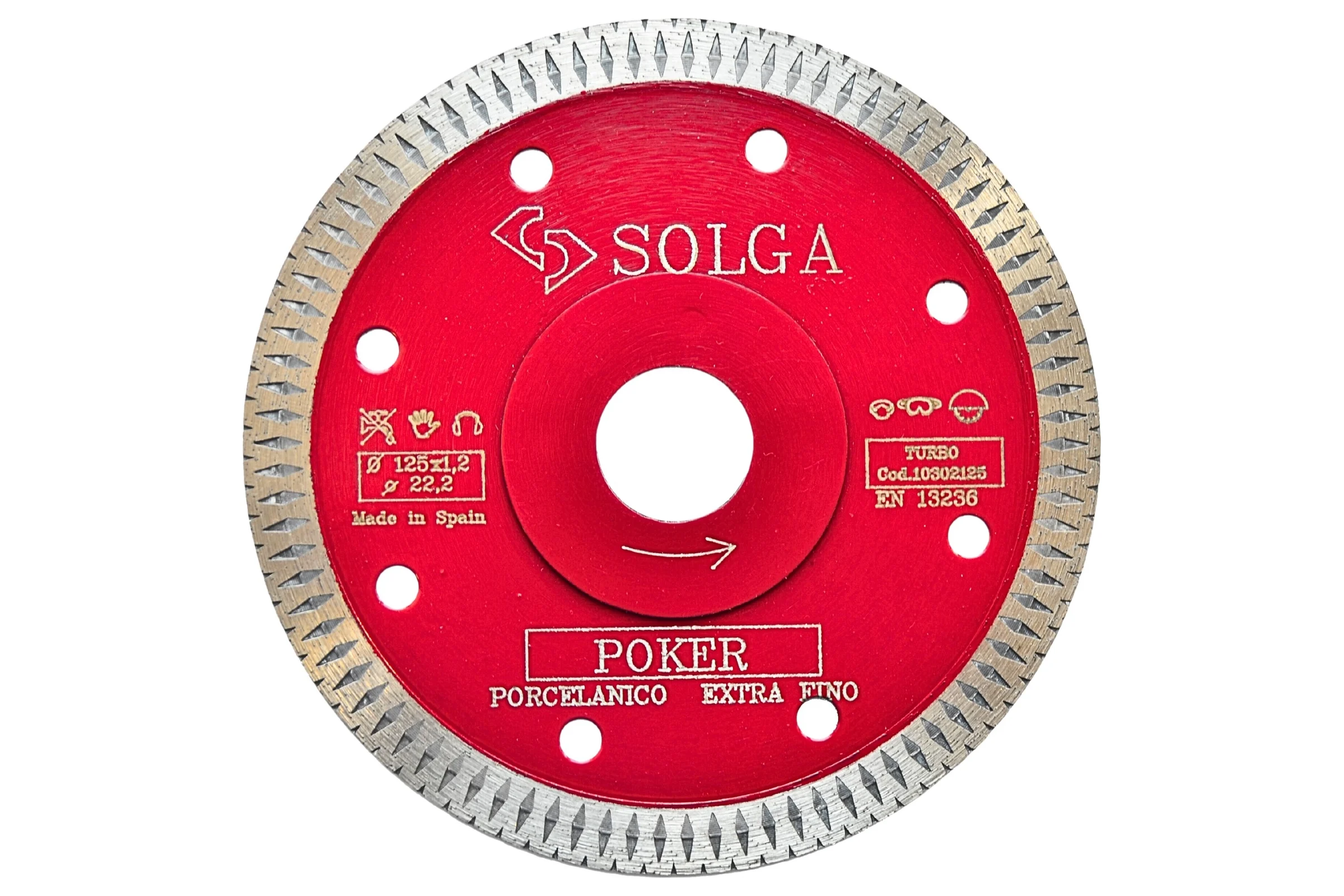 Диск алмазный HARD MATERIALS по керамограниту (125х22.23 мм) Solga Diamant 10302125