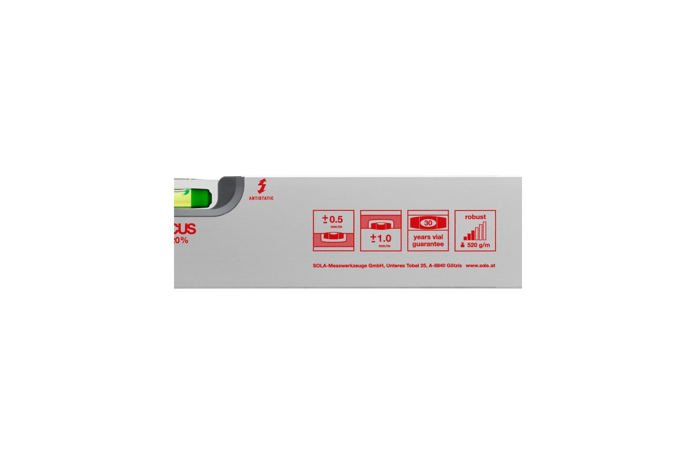 Уровень, L - 40 см, 2 глазка SOLA AV 40 01110501
