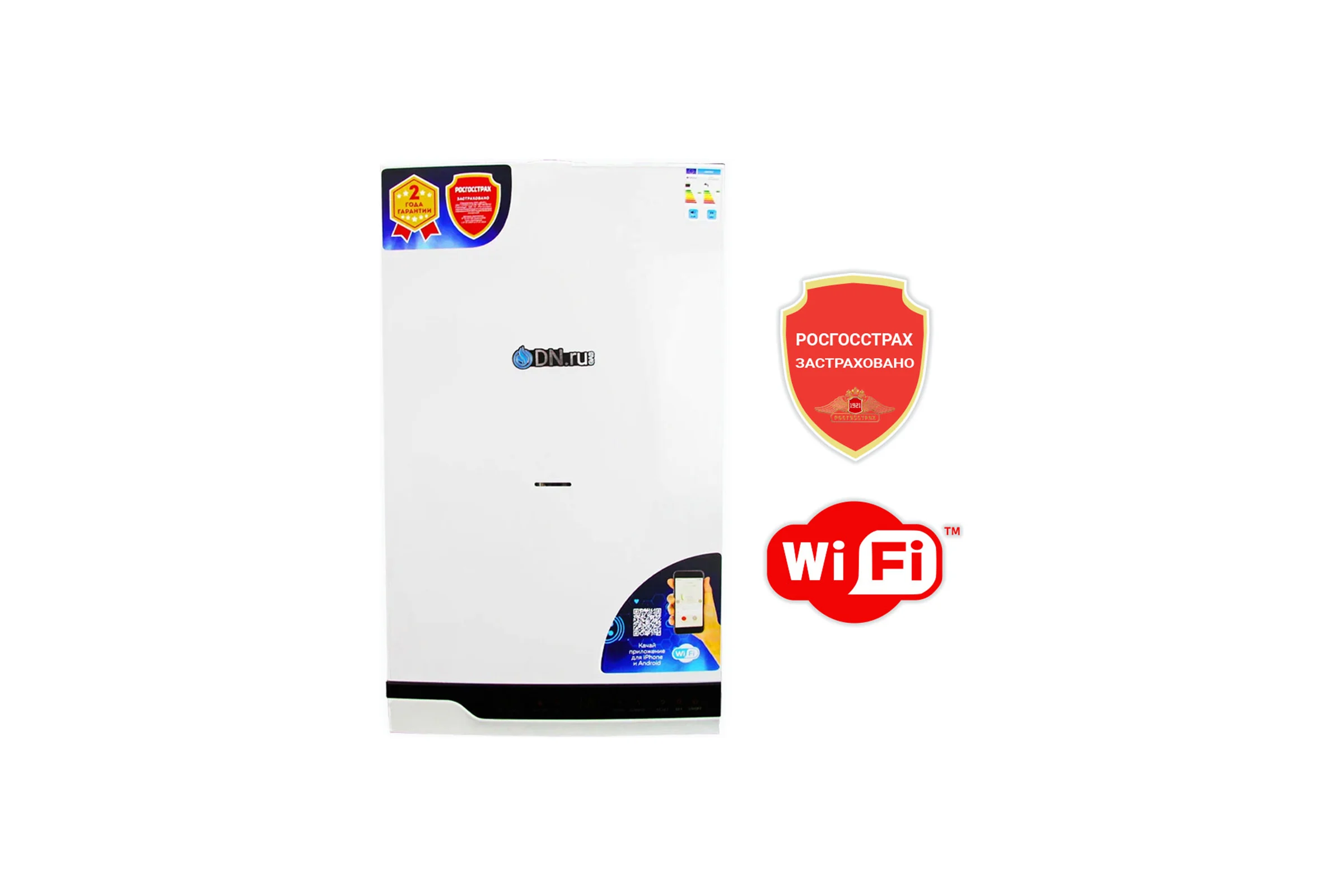 Котел газовый двухконтурный  DN.ru 24кВт, с Wi-Fi GB24CD-W настенный, белый D380-00003