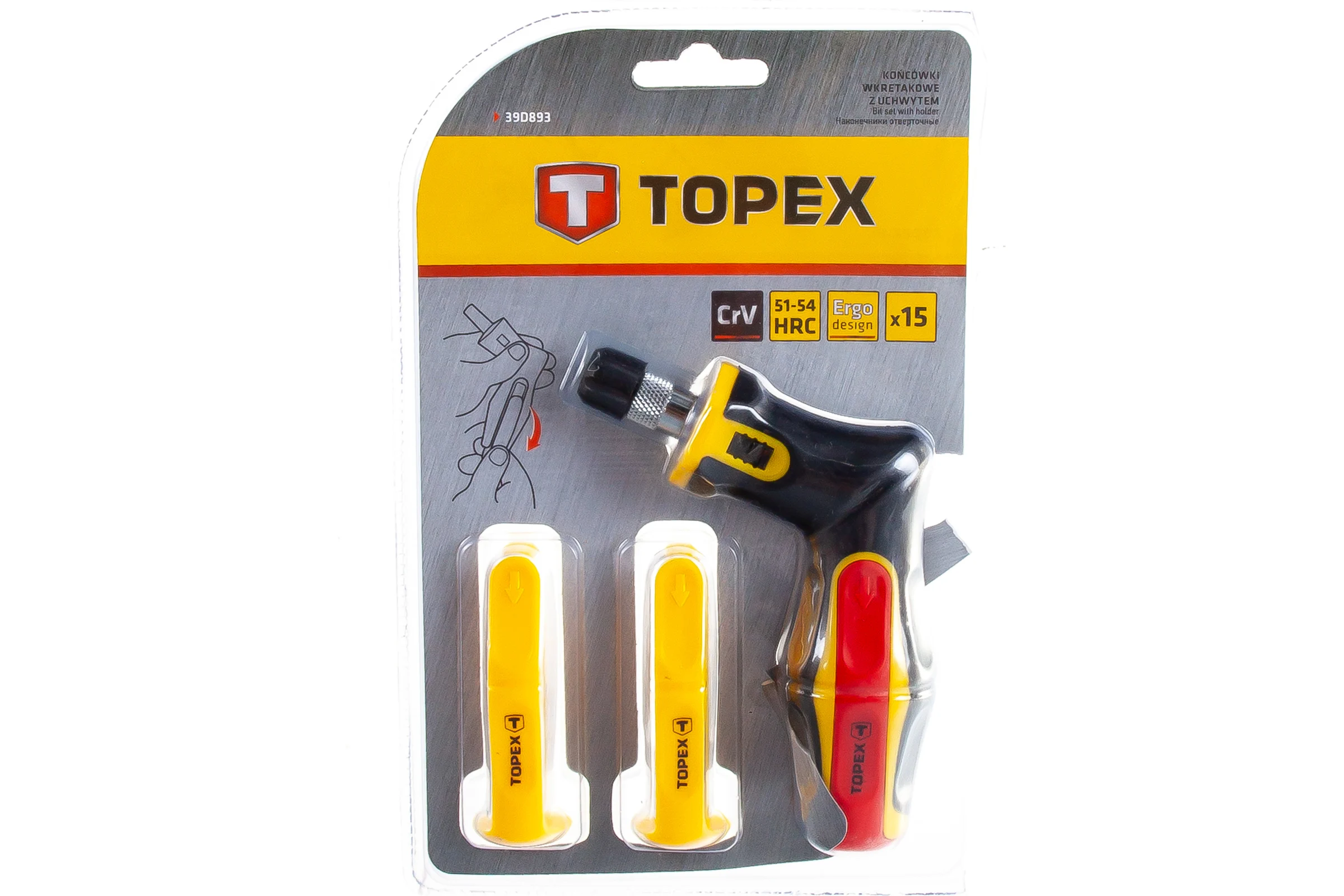 Отвертка с насадками TOPEX 15 шт. 39D893