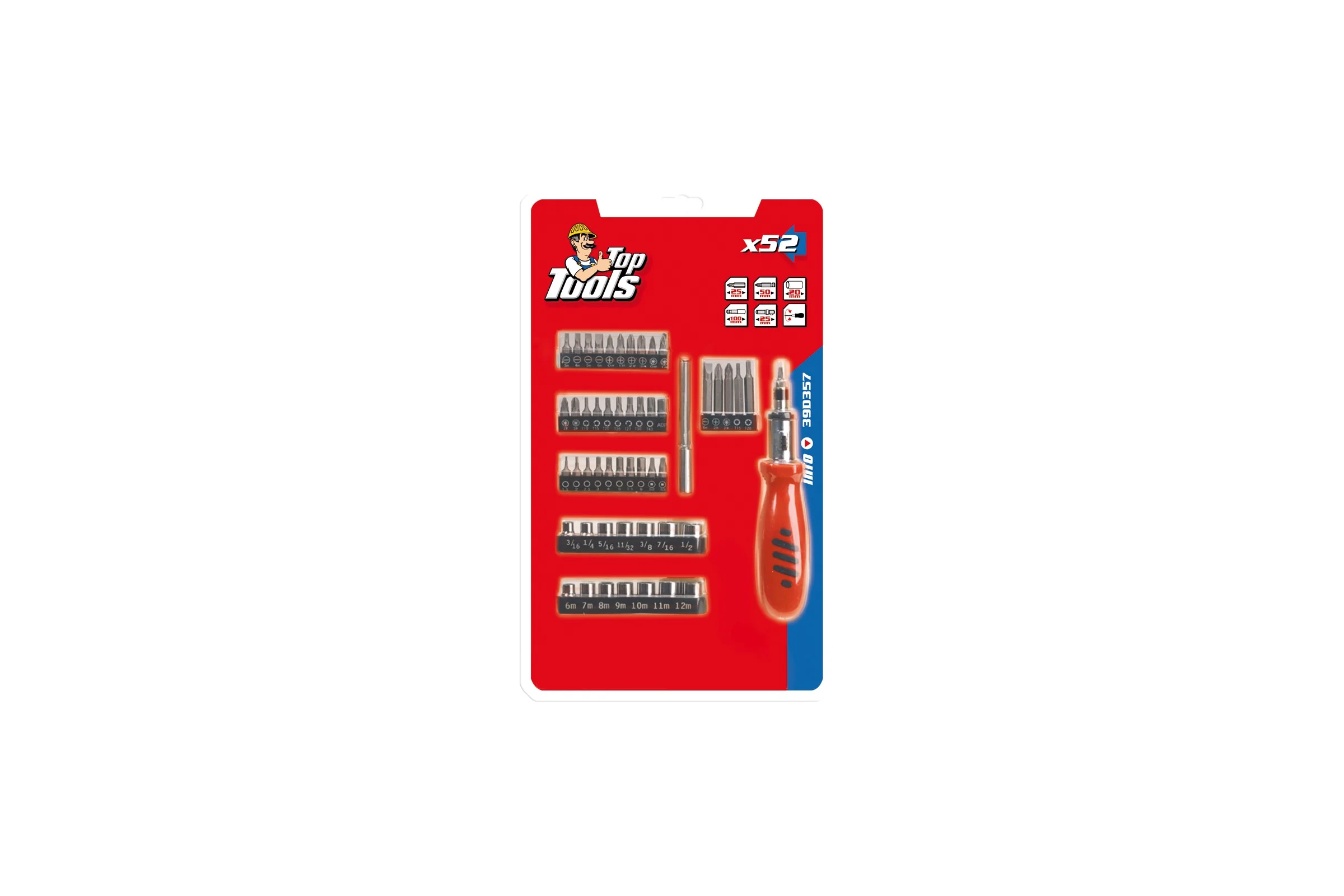 Набор насадок с держателем Top Tools 52шт. 39D357