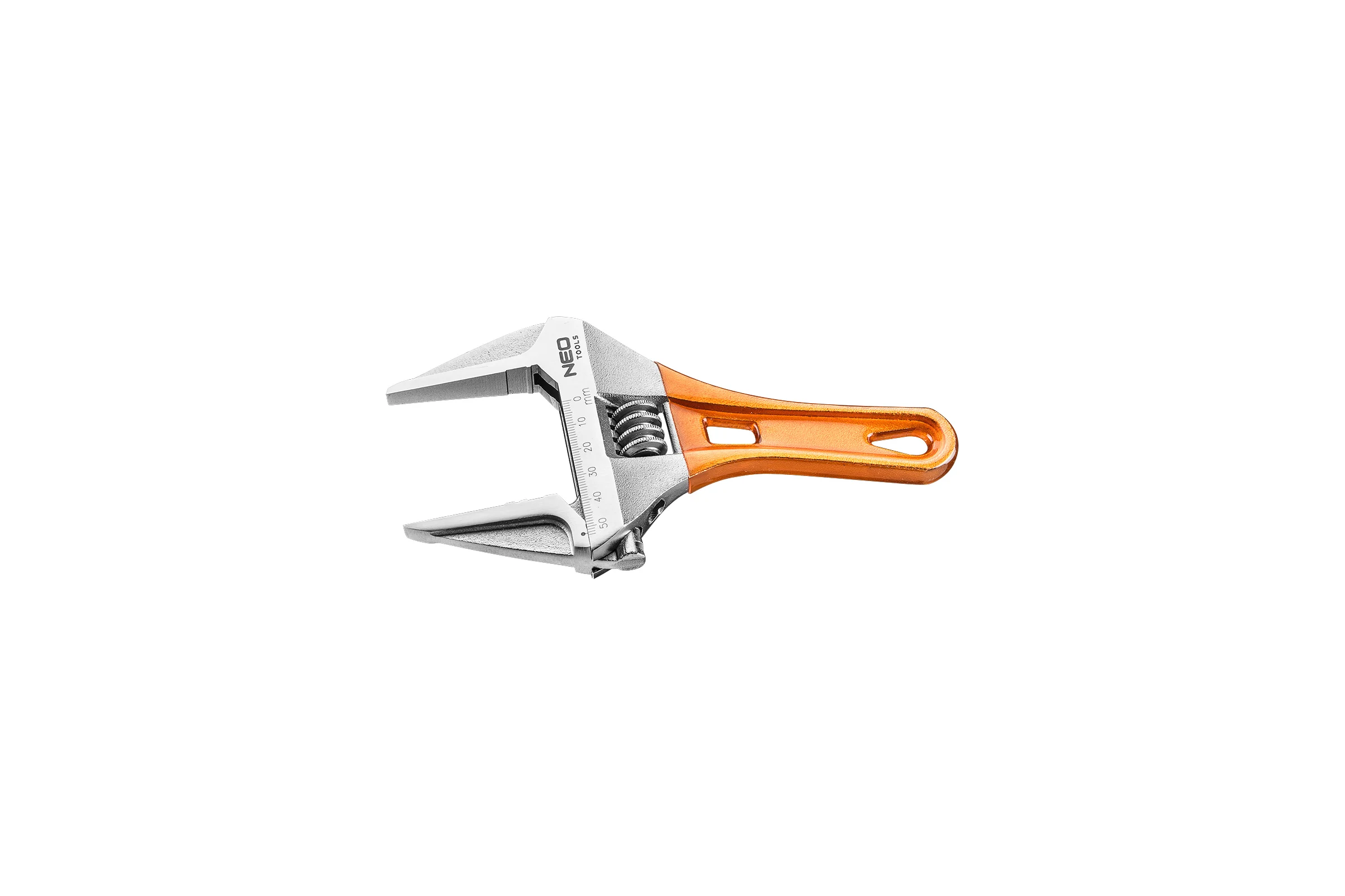 Разводной ключ короткий 185 мм, рабочий диапазон 0-53 мм NEO Tools 03-022