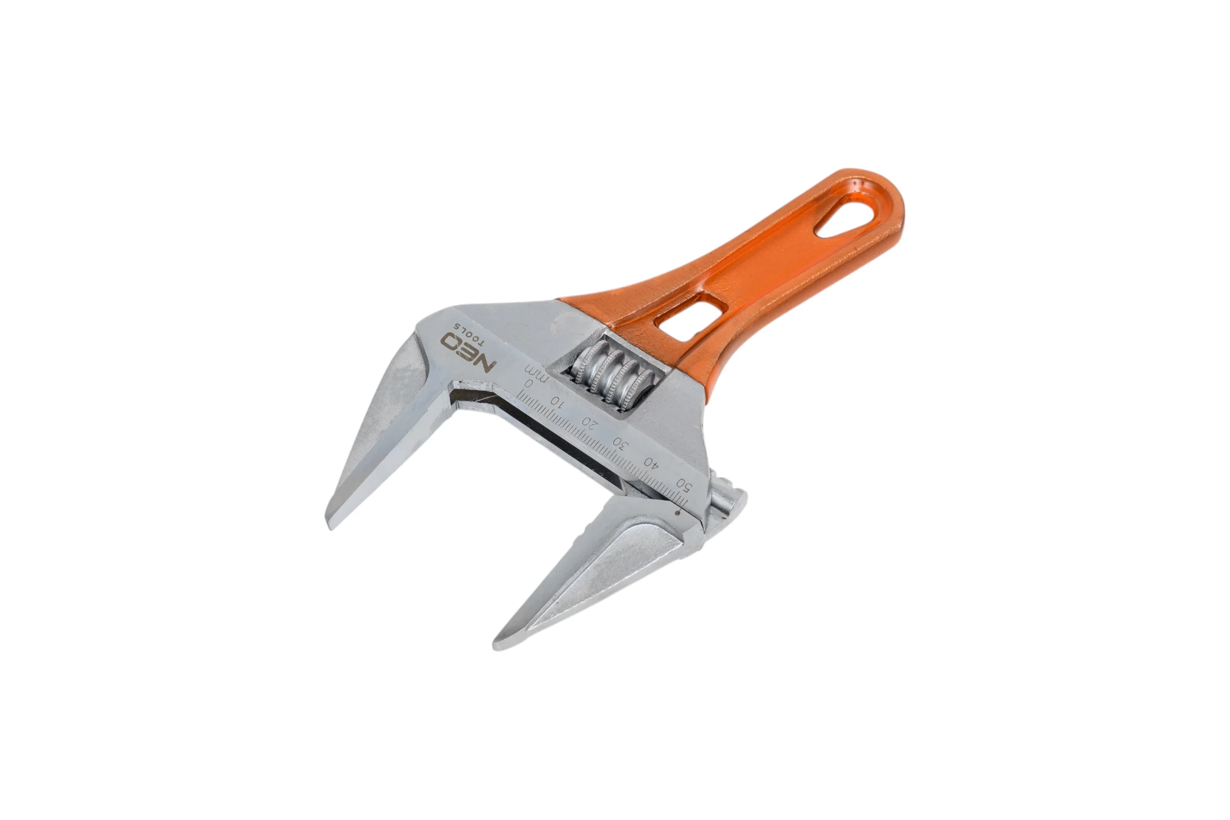 Разводной ключ короткий 185 мм, рабочий диапазон 0-53 мм NEO Tools 03-022
