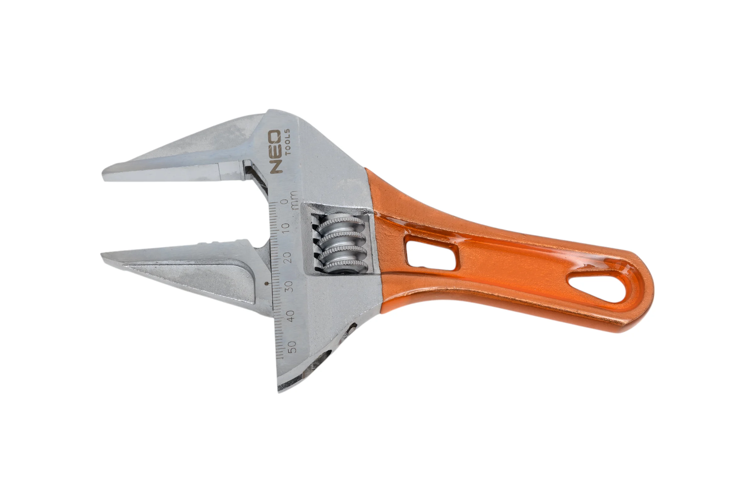 Разводной ключ короткий 185 мм, рабочий диапазон 0-53 мм NEO Tools 03-022