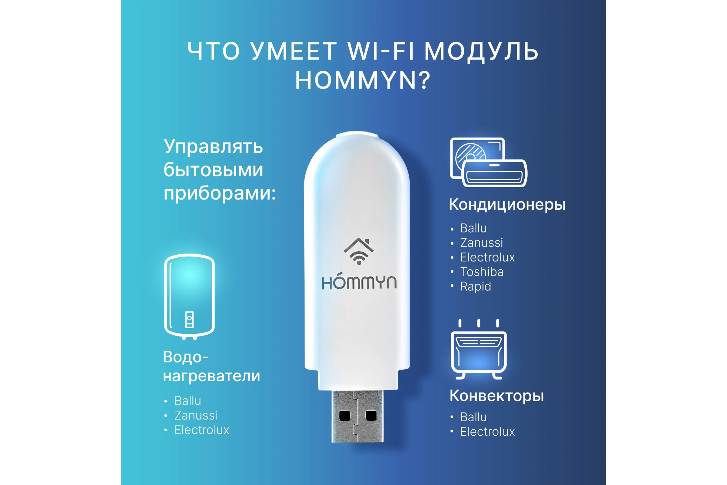Съемный управляющий модуль HOMMYN HDN/WFN-02-01  НС-1416708