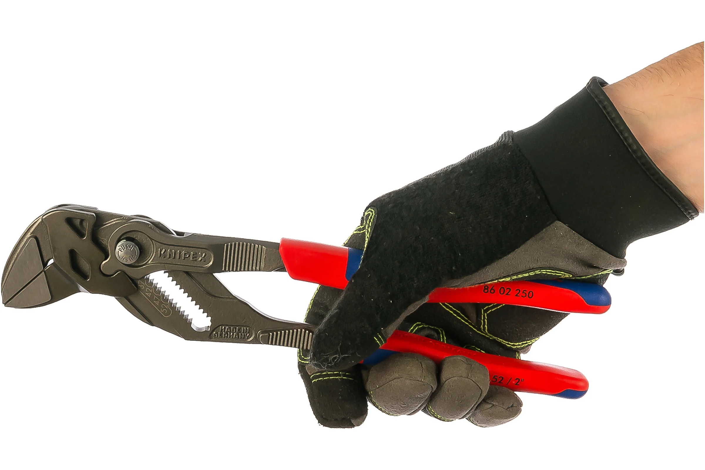 Переставные клещи KNIPEX 52 м, 250 мм, серые, 2К ручки KN-8602250