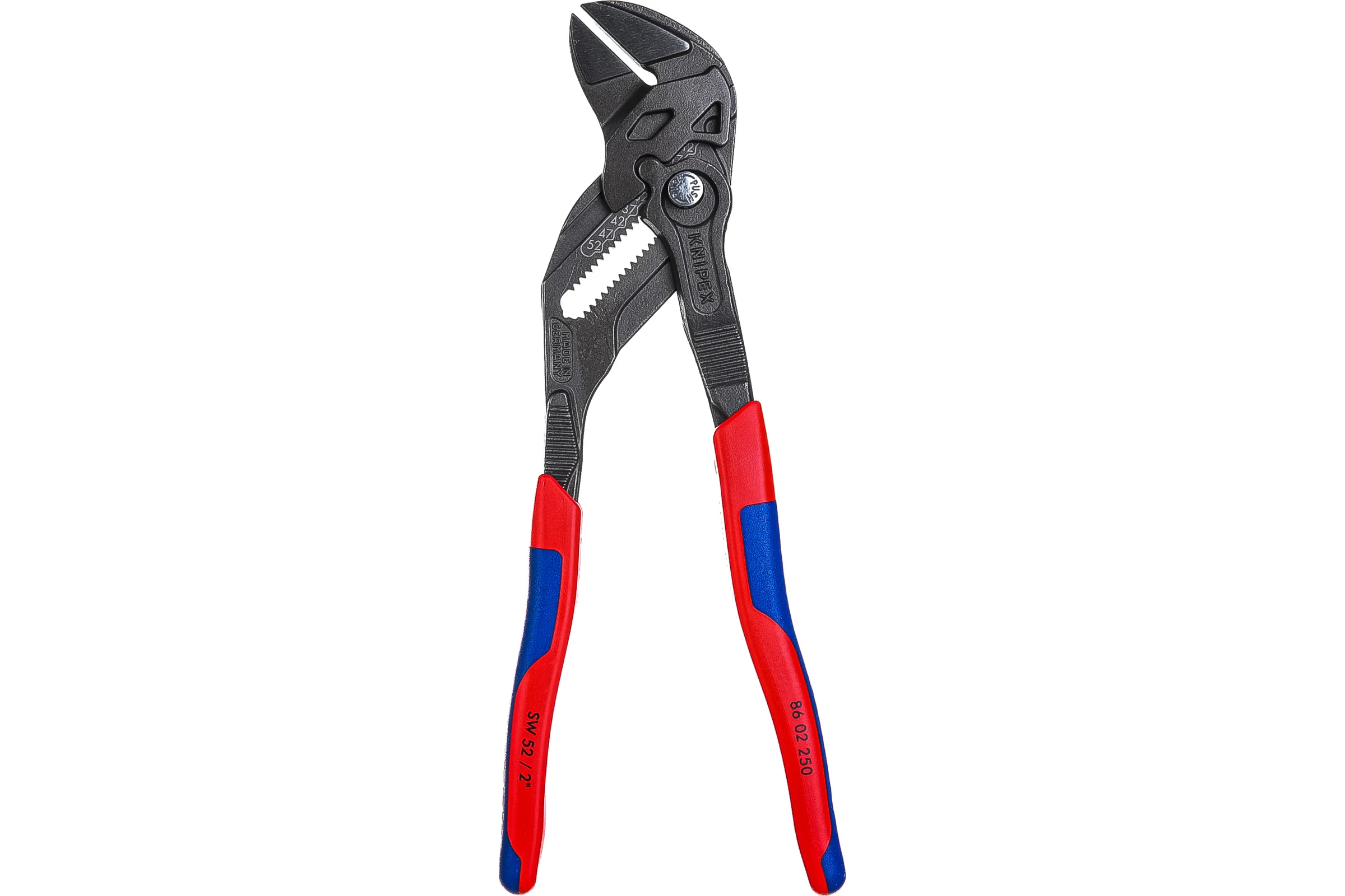 Переставные клещи KNIPEX 52 м, 250 мм, серые, 2К ручки KN-8602250