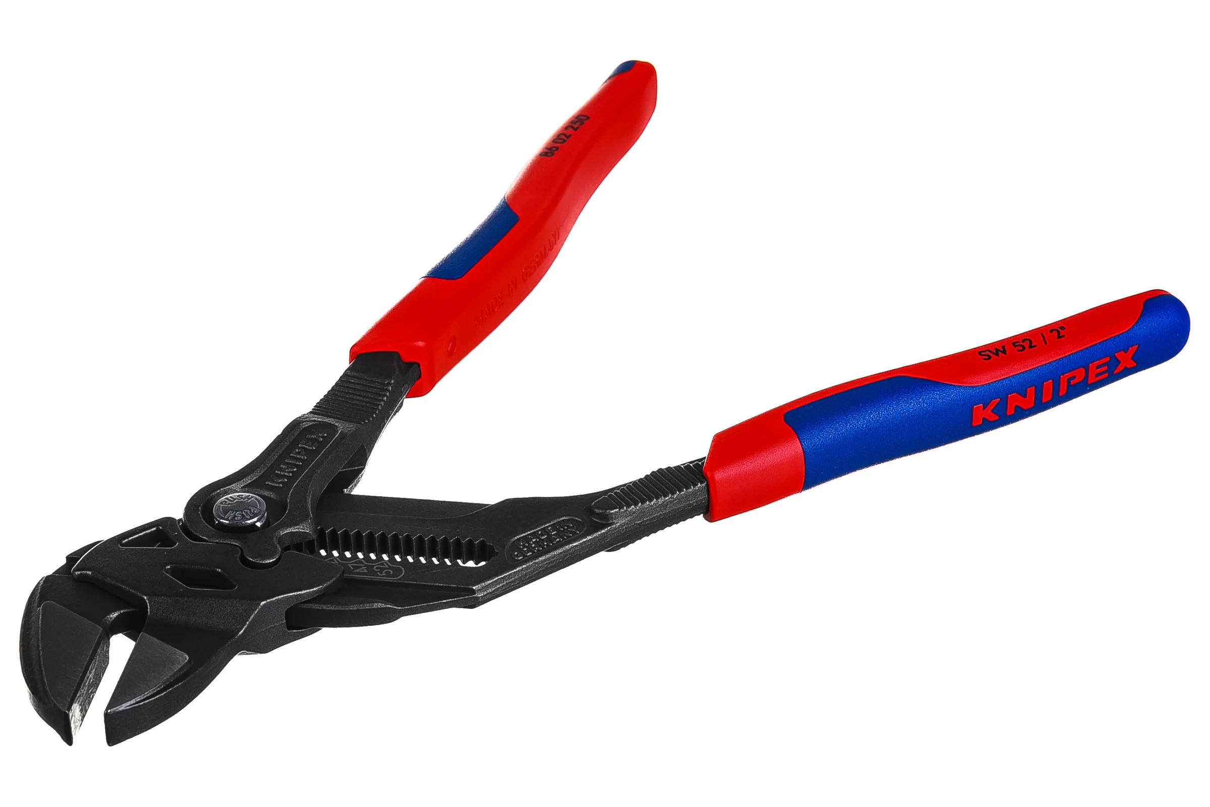 Переставные клещи KNIPEX 52 м, 250 мм, серые, 2К ручки KN-8602250