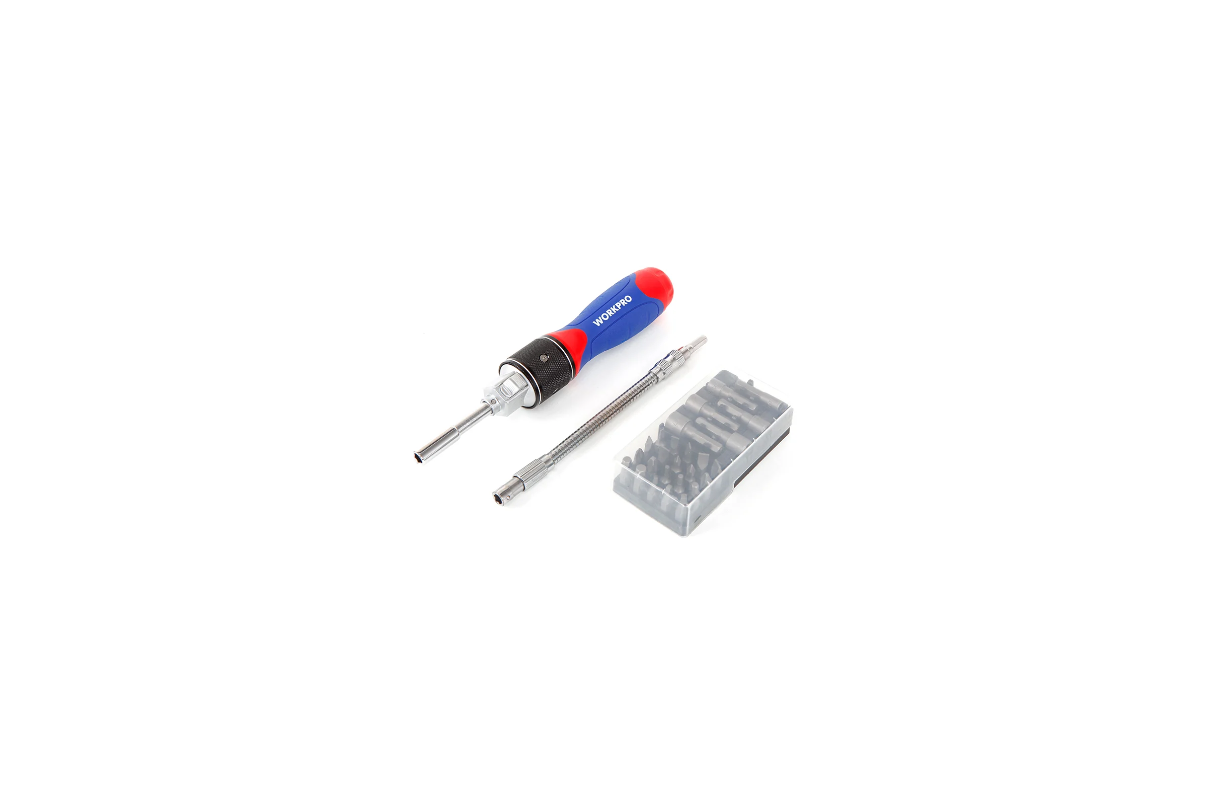 Отвертка WORKPRO 2X DRIVE с трещоткой, 28 предметов WP221053