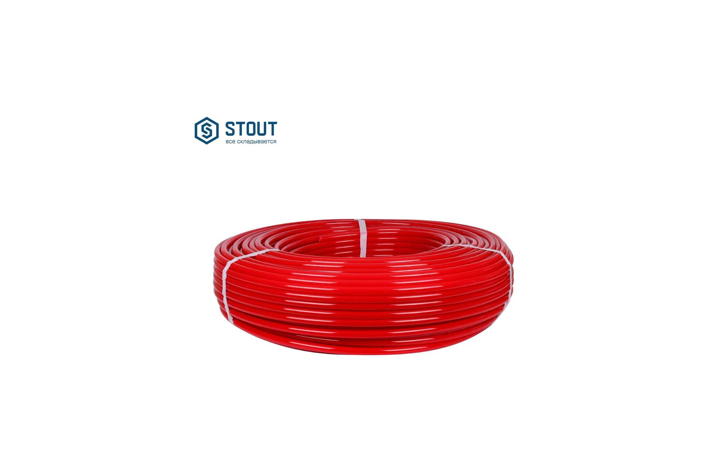 Труба из сшитого полиэтилена с кислородным слоем STOUT PEX-a 16х2,0 бухта 500 м красная SPX-0002-501620