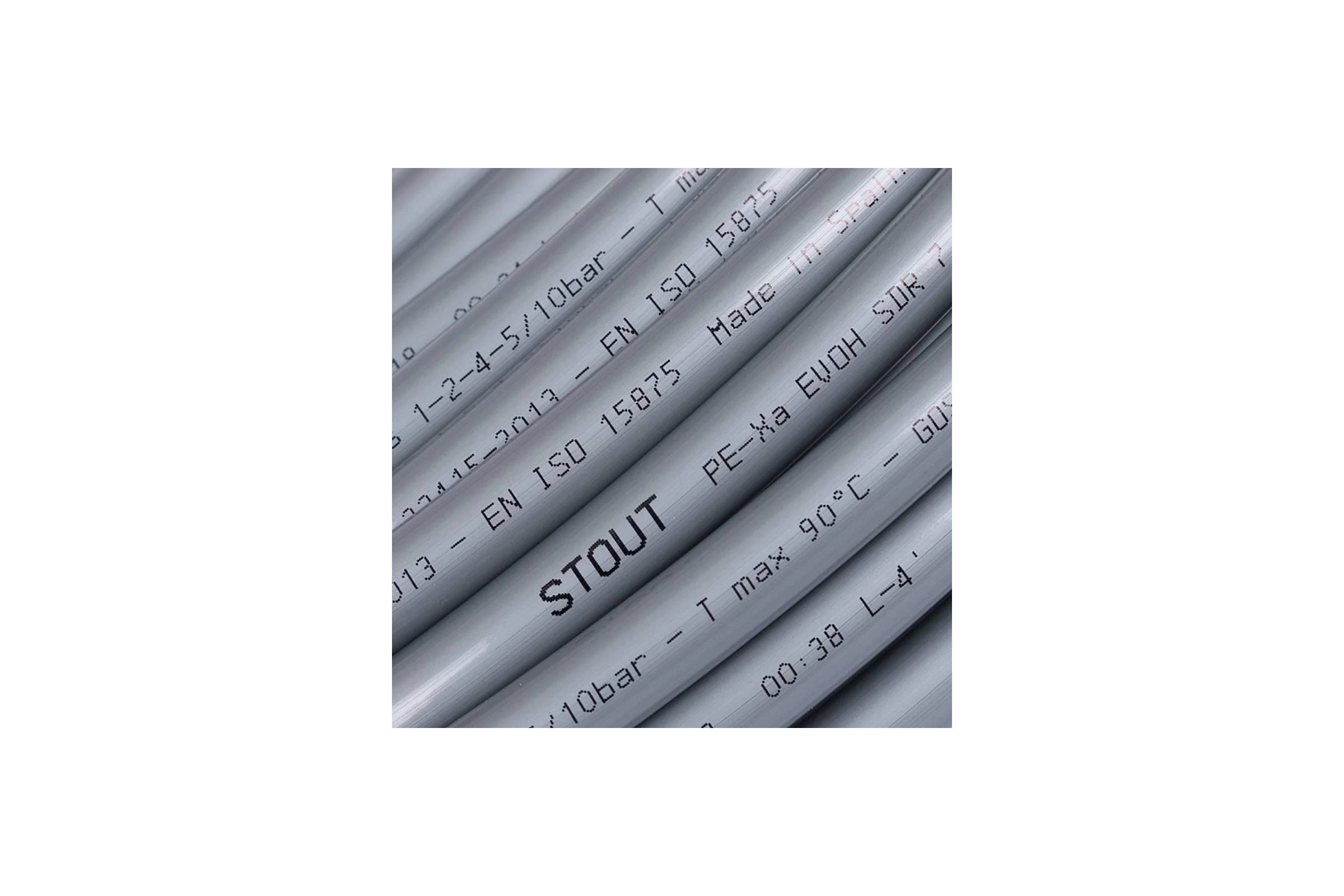 Труба из сшитого полиэтилена с кислородным слоем STOUT PEX-a 16х2,2 бухта 500 м серая SPX-0001-501622
