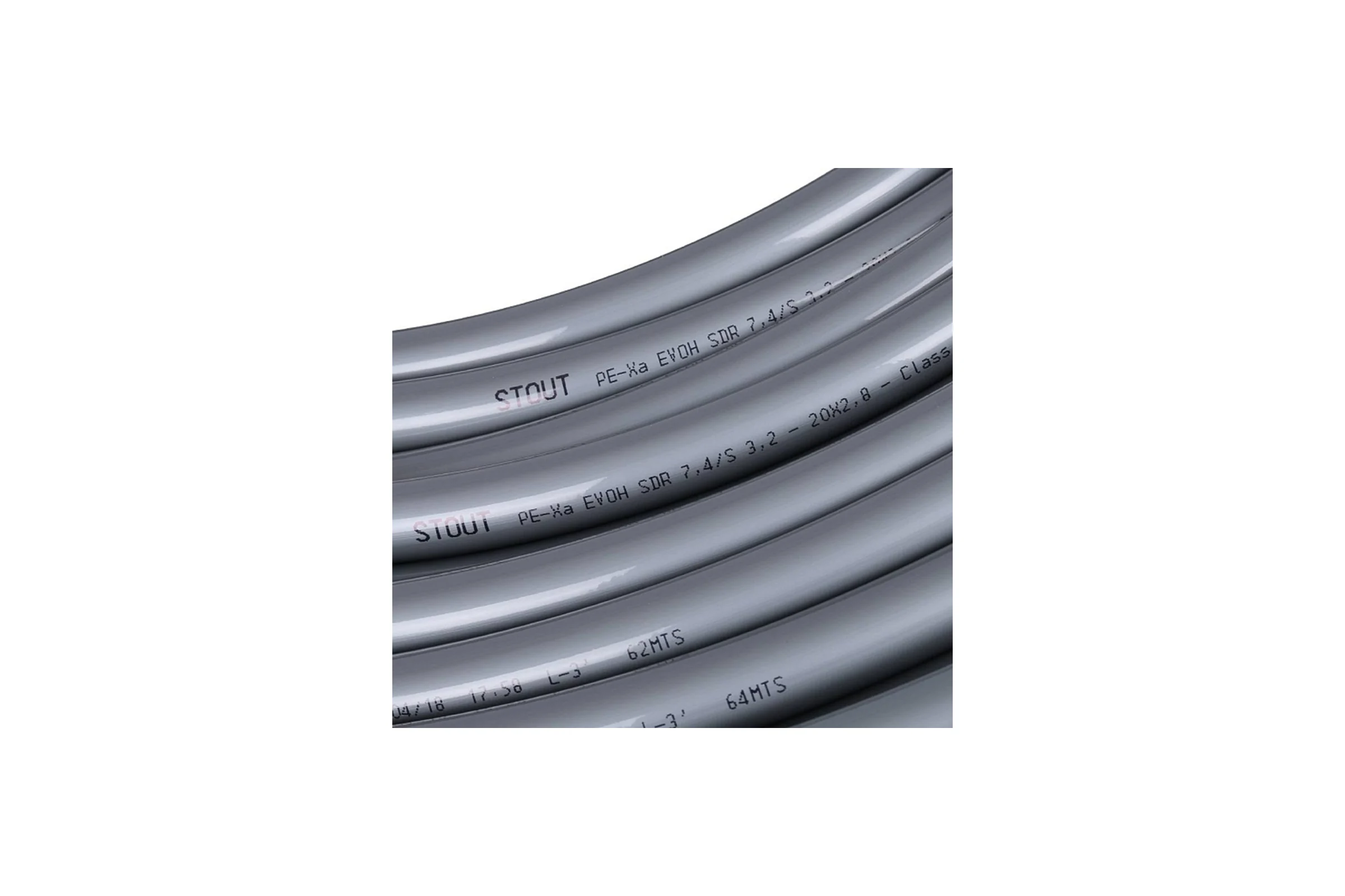 Труба из сшитого полиэтилена с кислородным слоем STOUT PEX-a 20х2,8 бухта 100 м серая SPX-0001-002028