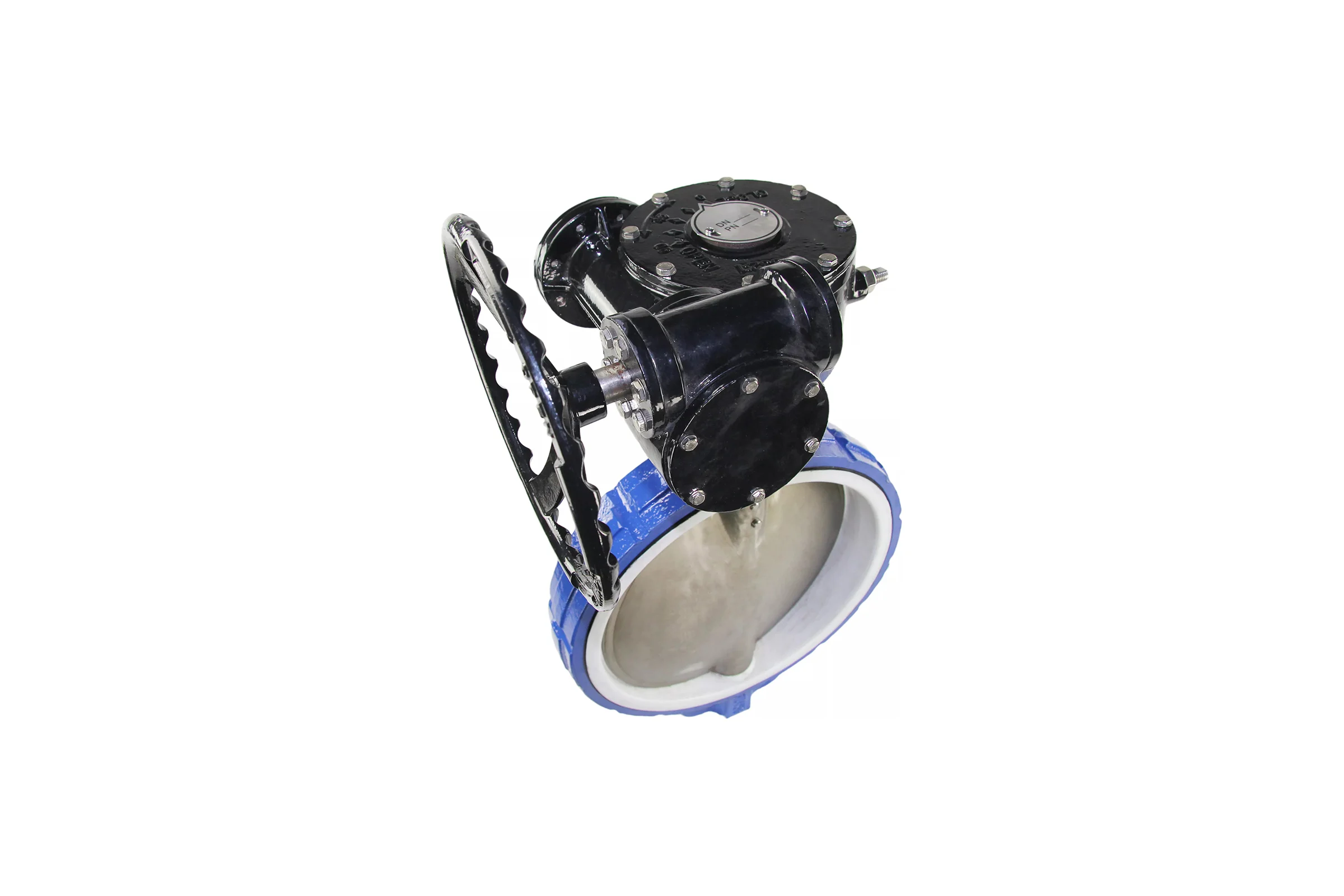 Затвор дисковый поворотный DN.ru WCB-316L-PTFE Ду400 Ру16 с редуктором D050-02376