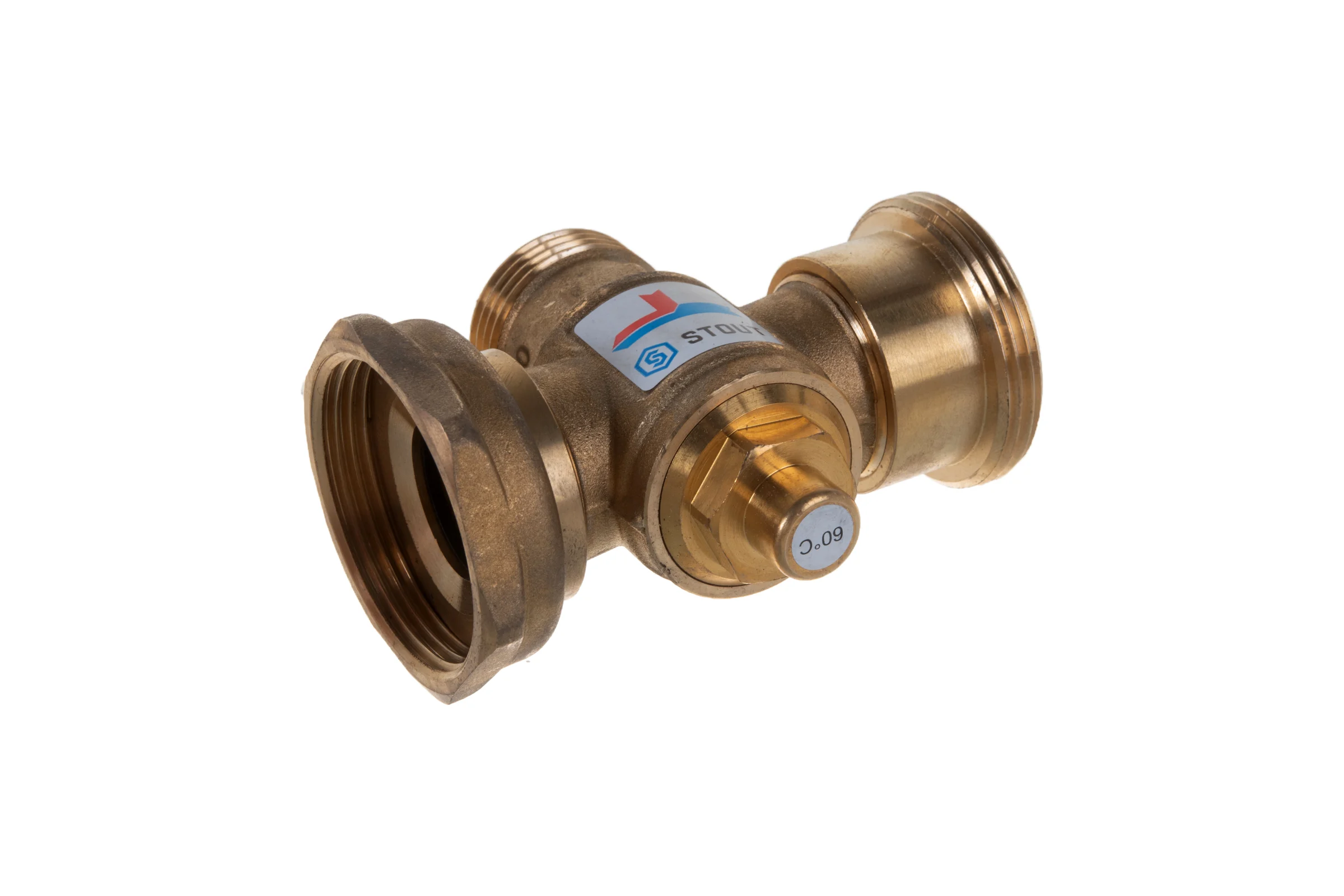 Термостатический смесительный клапан (G 1 1/2"M; G 1 1/2"F; G 1"M; 60°C) STOUT SVM-0050-326006
