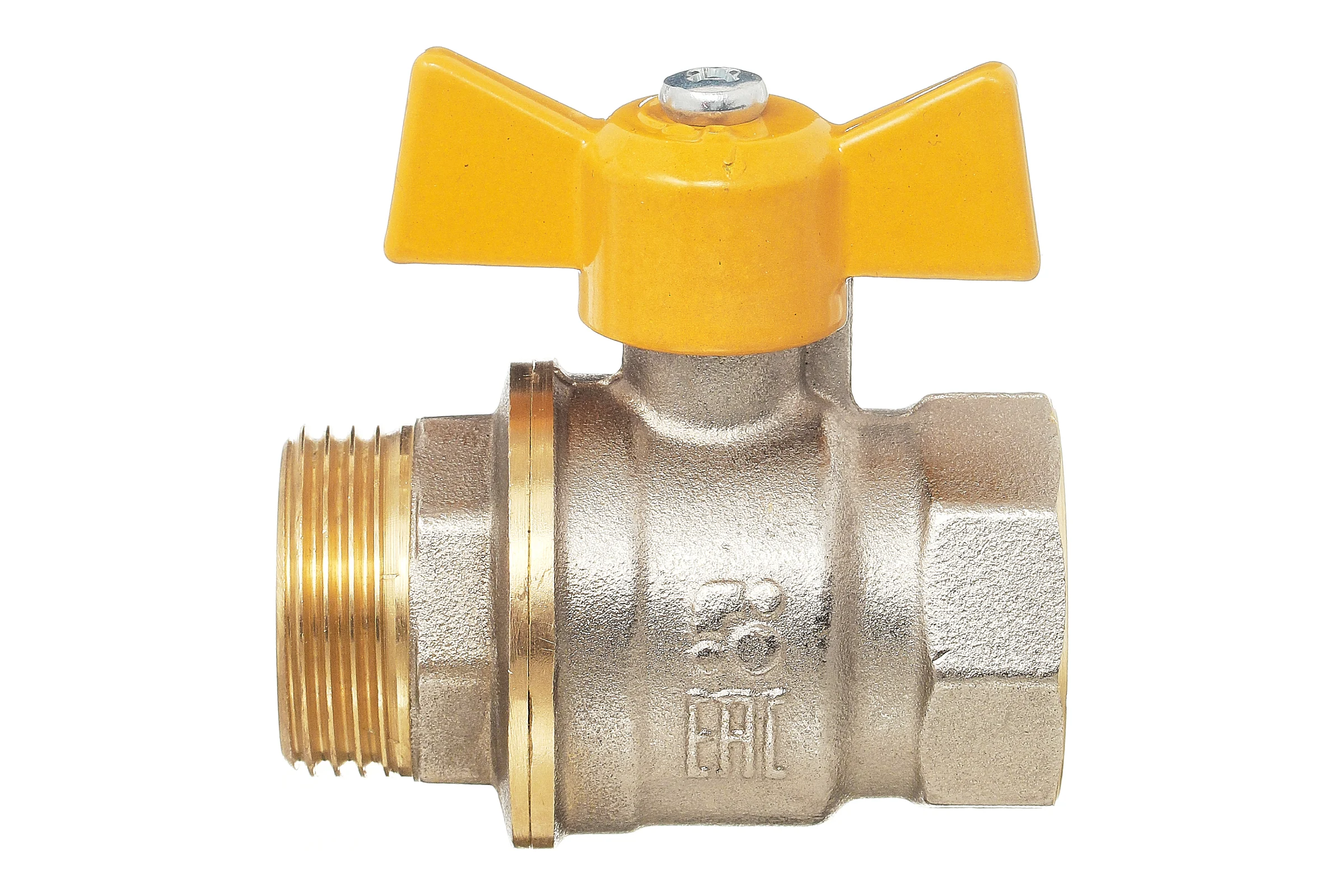 Шаровой кран БАЗ 11Б27п Ду20 А11/1 газ вр/нр бабочка никель PN40 серия Standart БАЗ.А11.1.20.НГ.40.Н