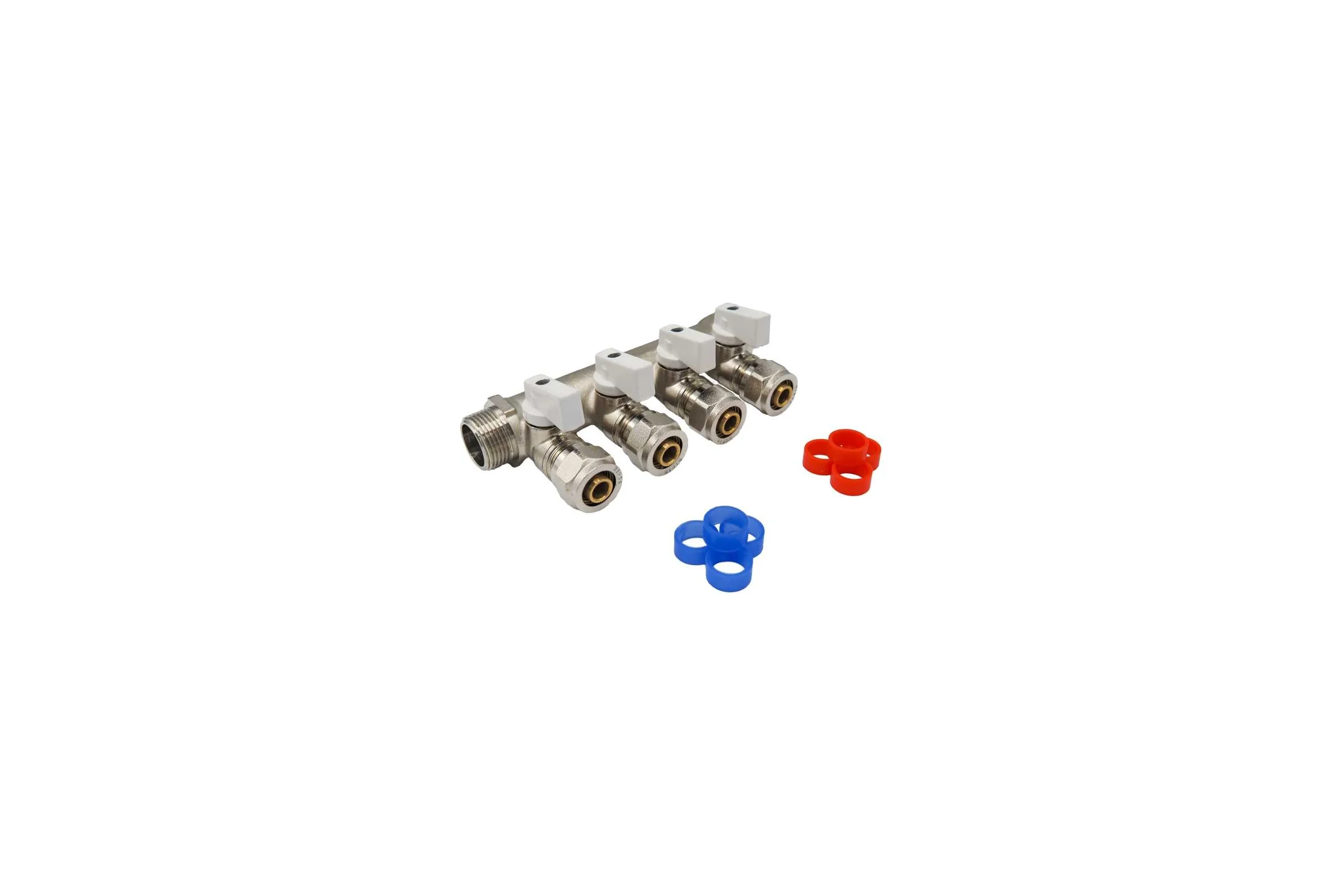 МП коллектор Rvc 3/4 гш-1/2 ш с кранами, 4 выхода (в комплекте ЕК 16x1/2 ) 10884