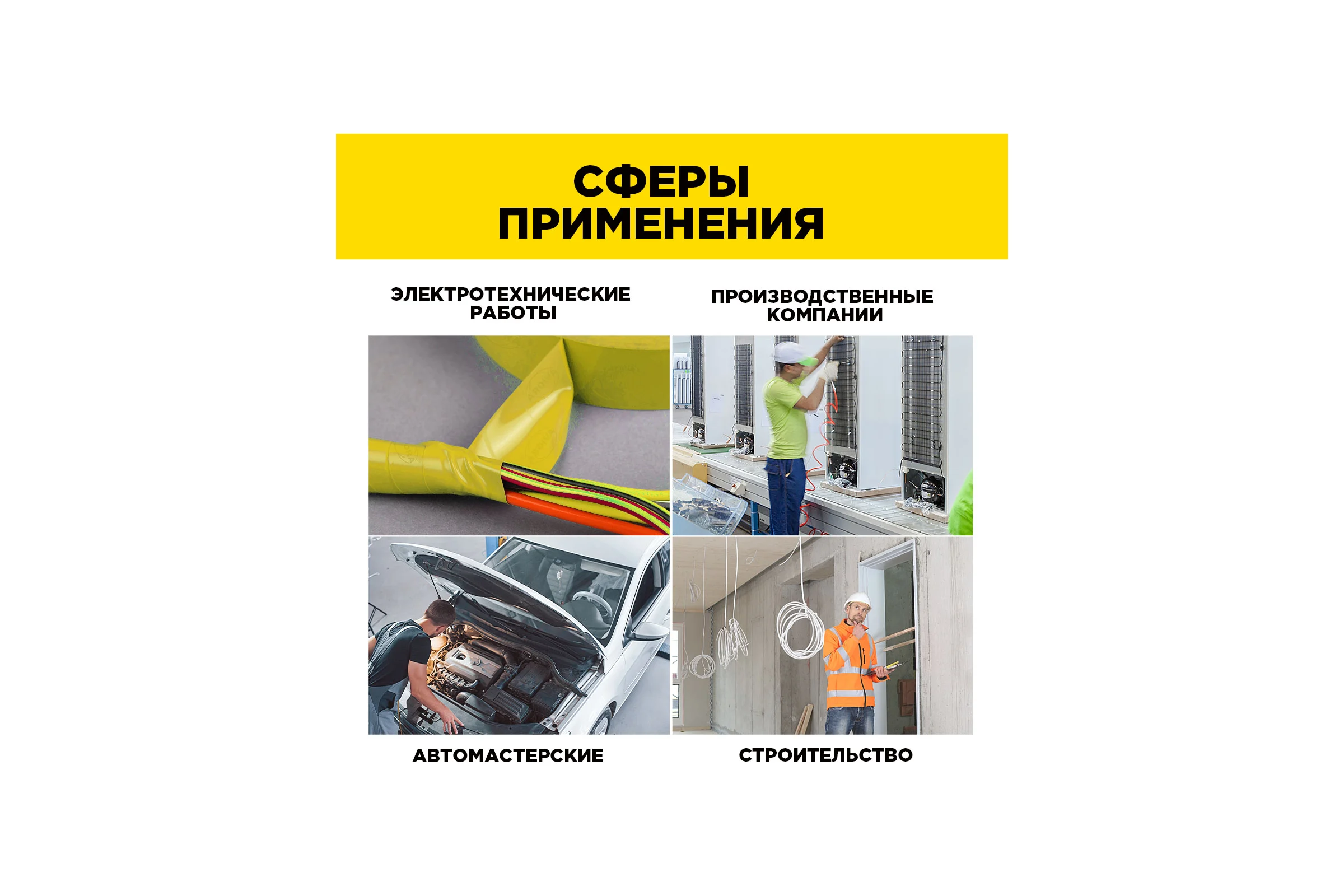 Профессиональная изолента AVIORA 165 мкм, ПВХ, 19 мм, 20 м, желтая 305-033