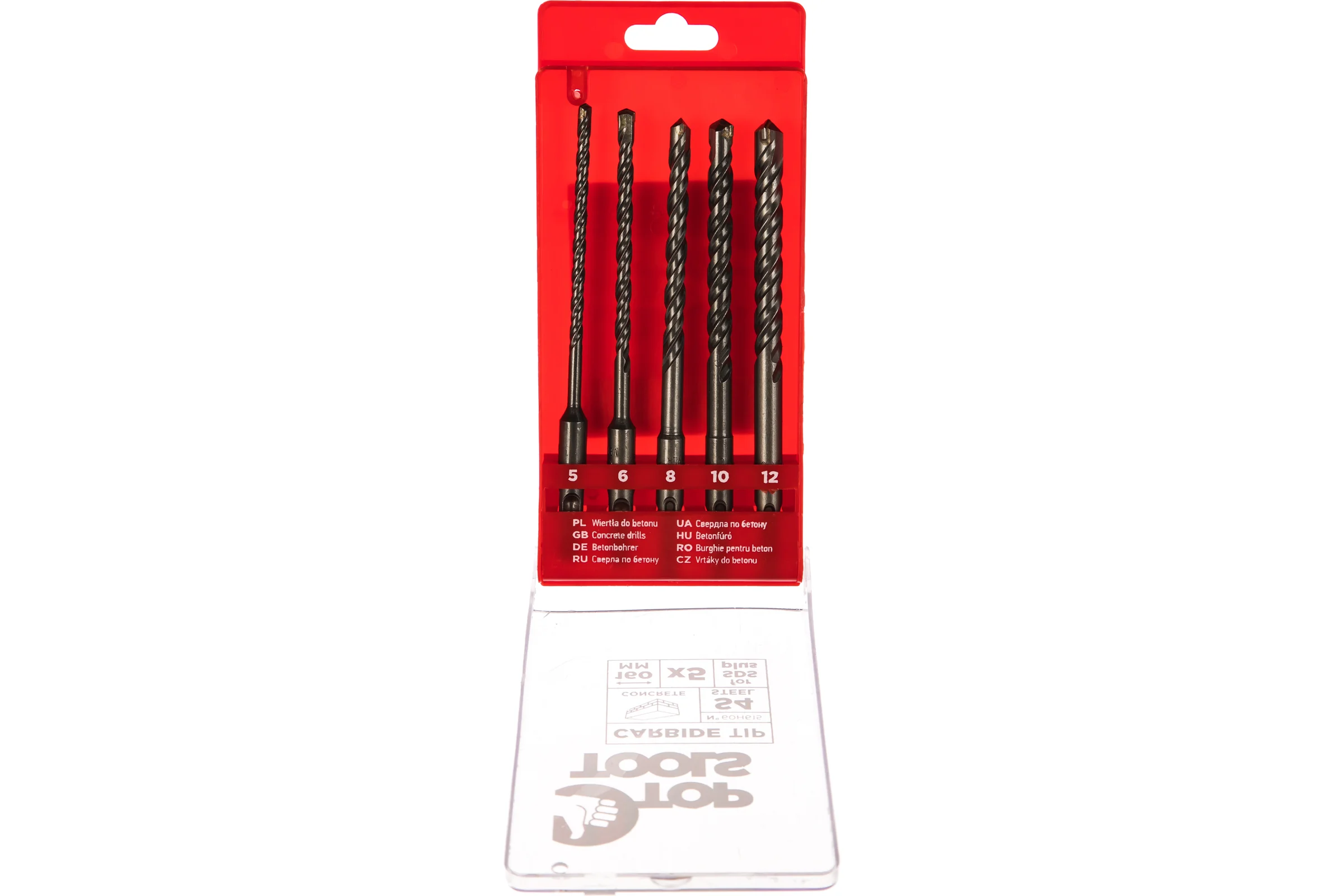 Набор буров S4 по бетону (5 шт; 5-12x160 мм; SDS Plus) Top Tools 60H615
