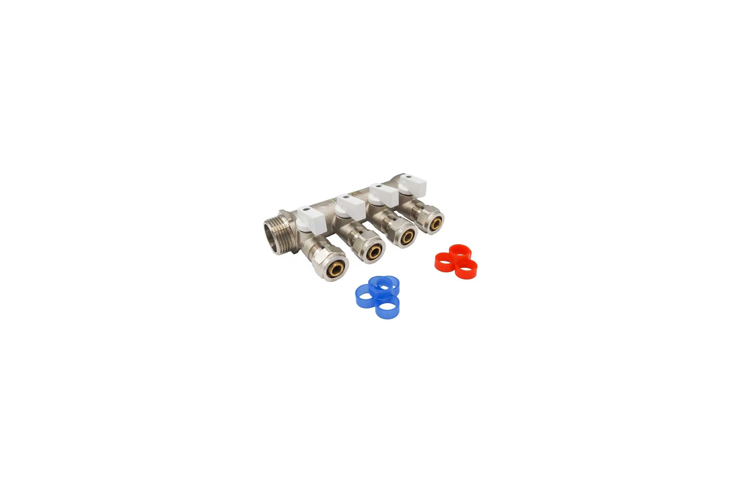 МП коллектор Rvc 1 гш-1/2 ш, с кранами, 4 выхода (в комплекте ЕК 16x1/2 ) 10881